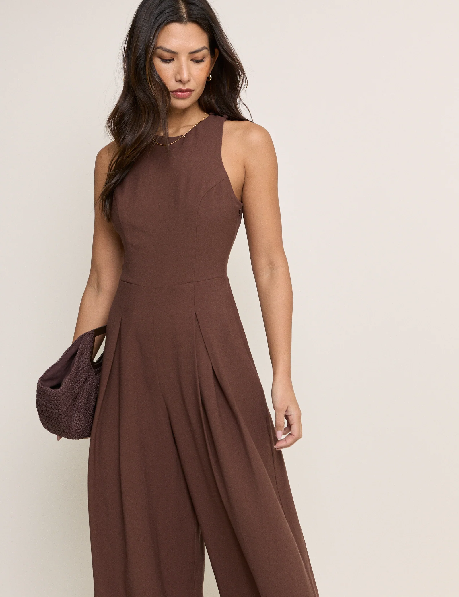 Brown Wide Leg Reign Jumpsuit