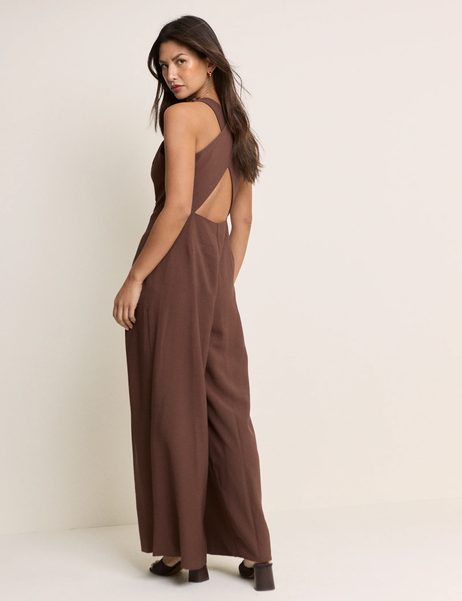 Brown Wide Leg Reign Jumpsuit - Image 2