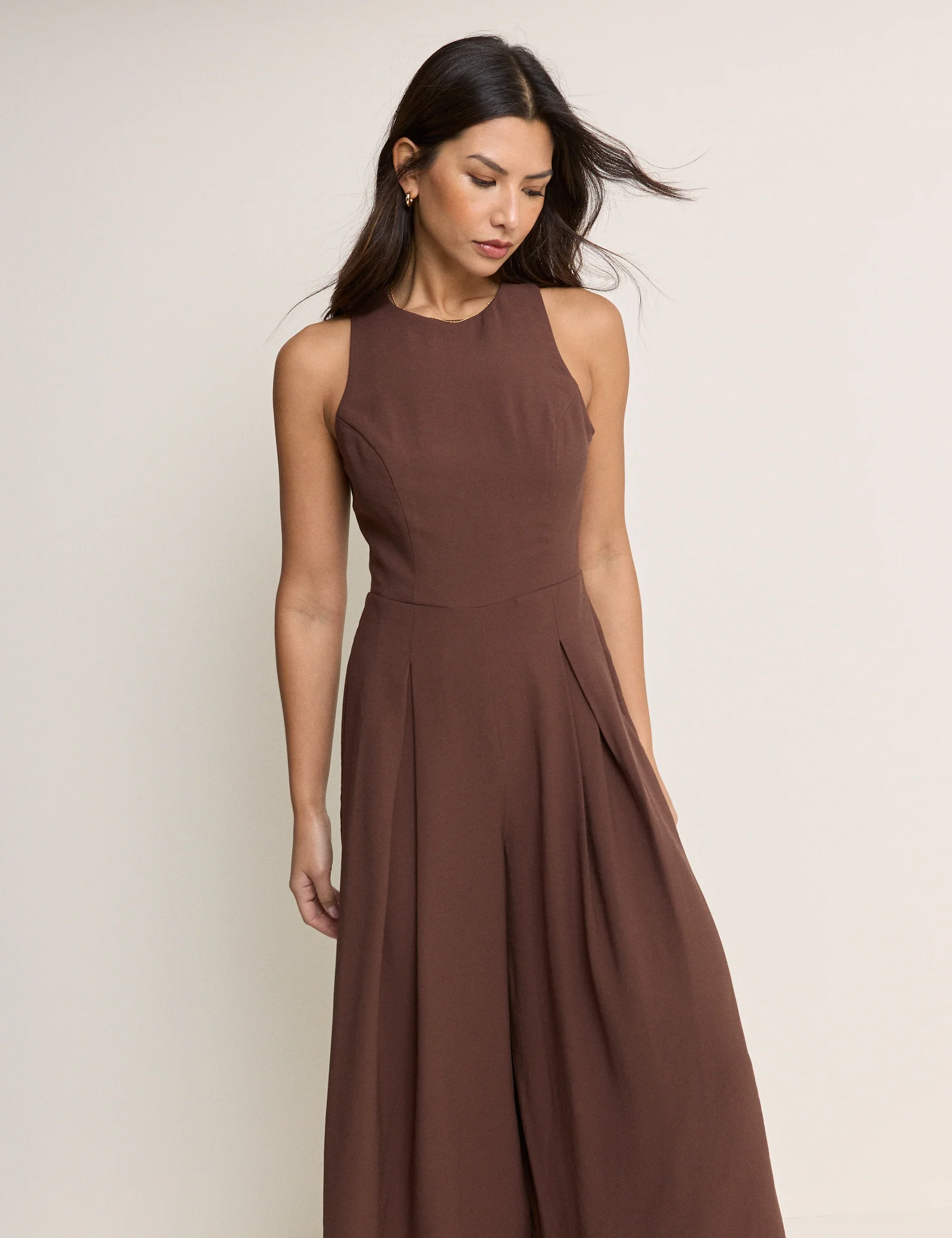 Brown Wide Leg Reign Jumpsuit - Image 4