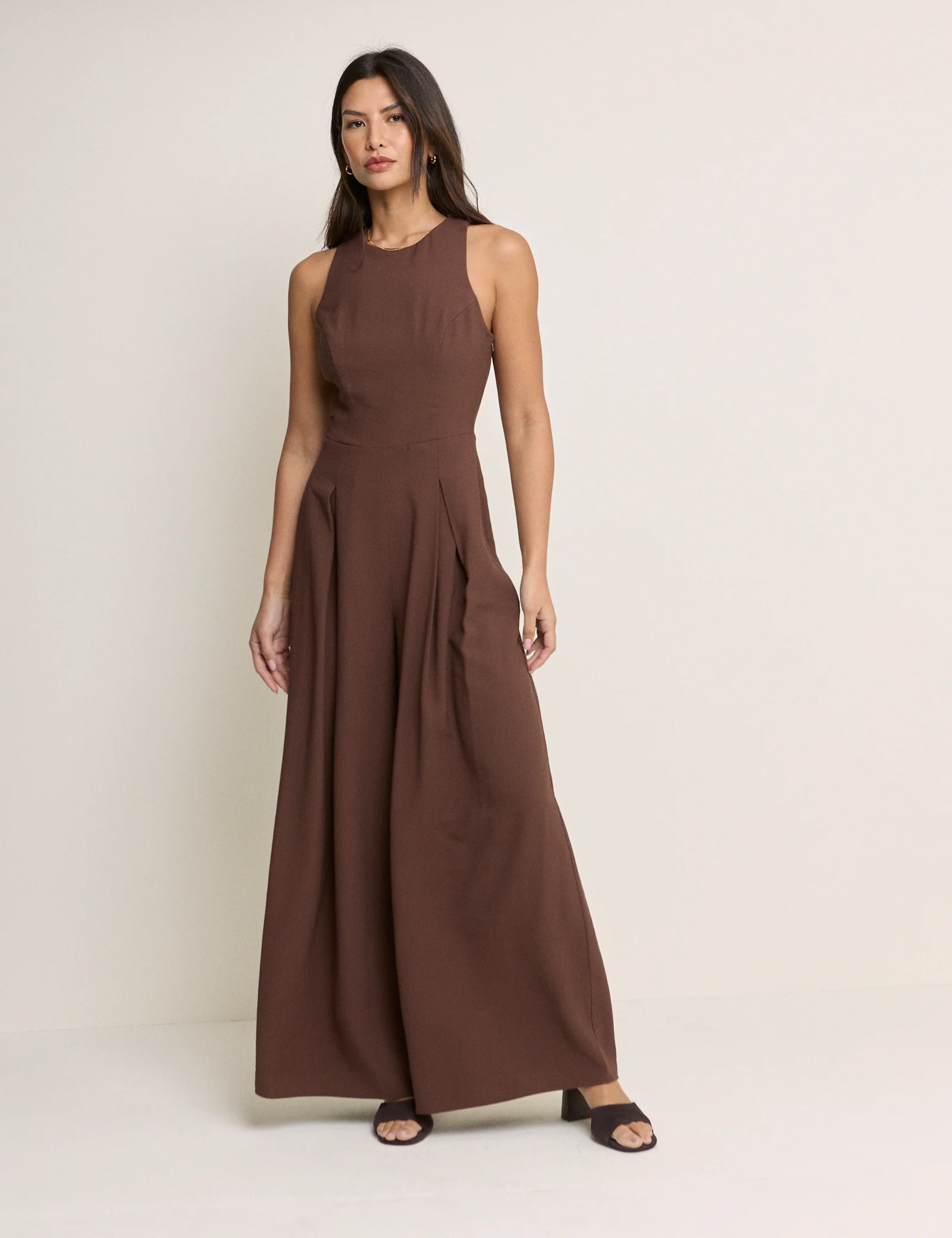 Brown Wide Leg Reign Jumpsuit - Image 5