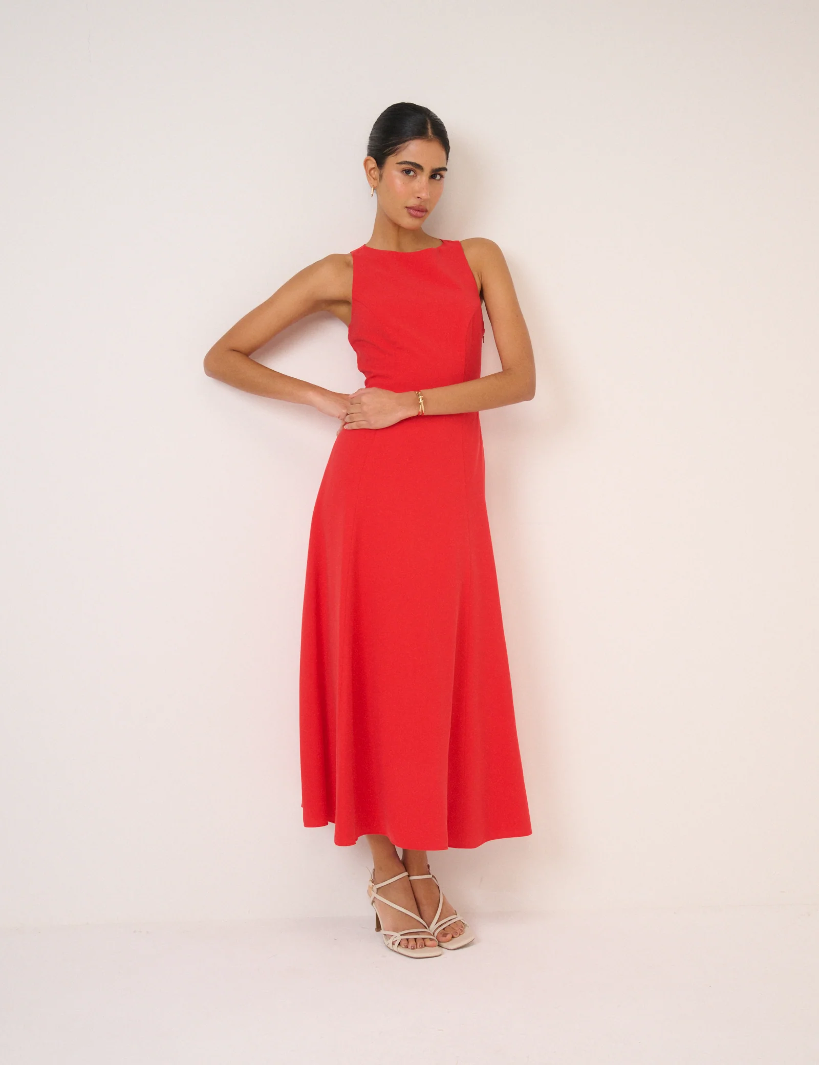 Red Reign Midi Dress