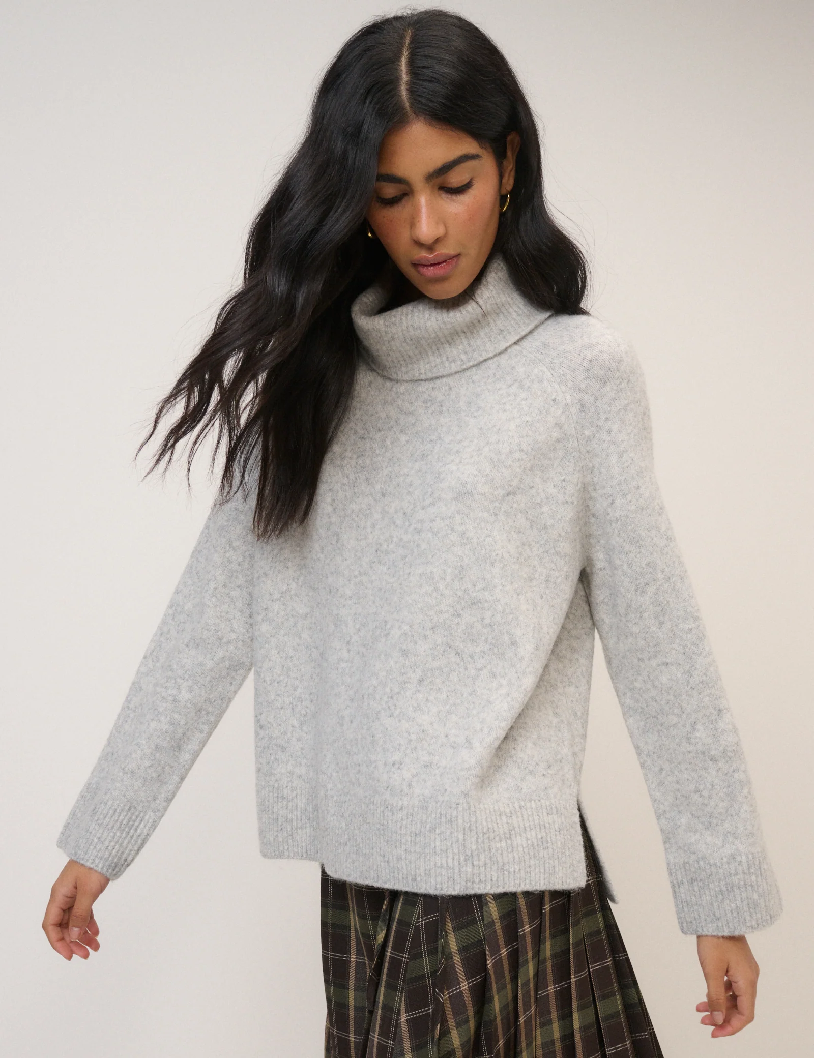 Grey Roll Neck Relaxed Jumper - Image 4