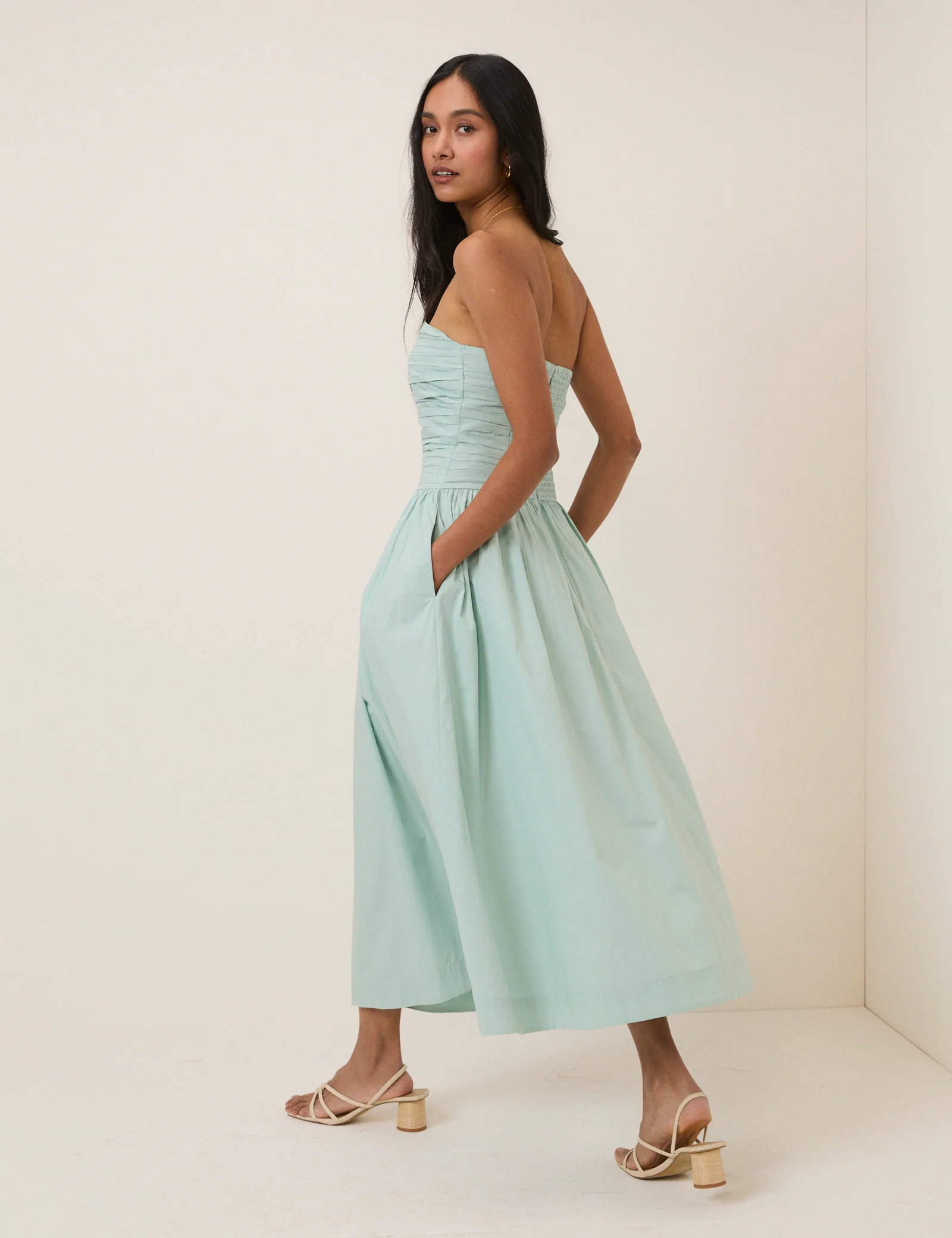 Blue Bandeau Rosalie Midi Dress - Image 5