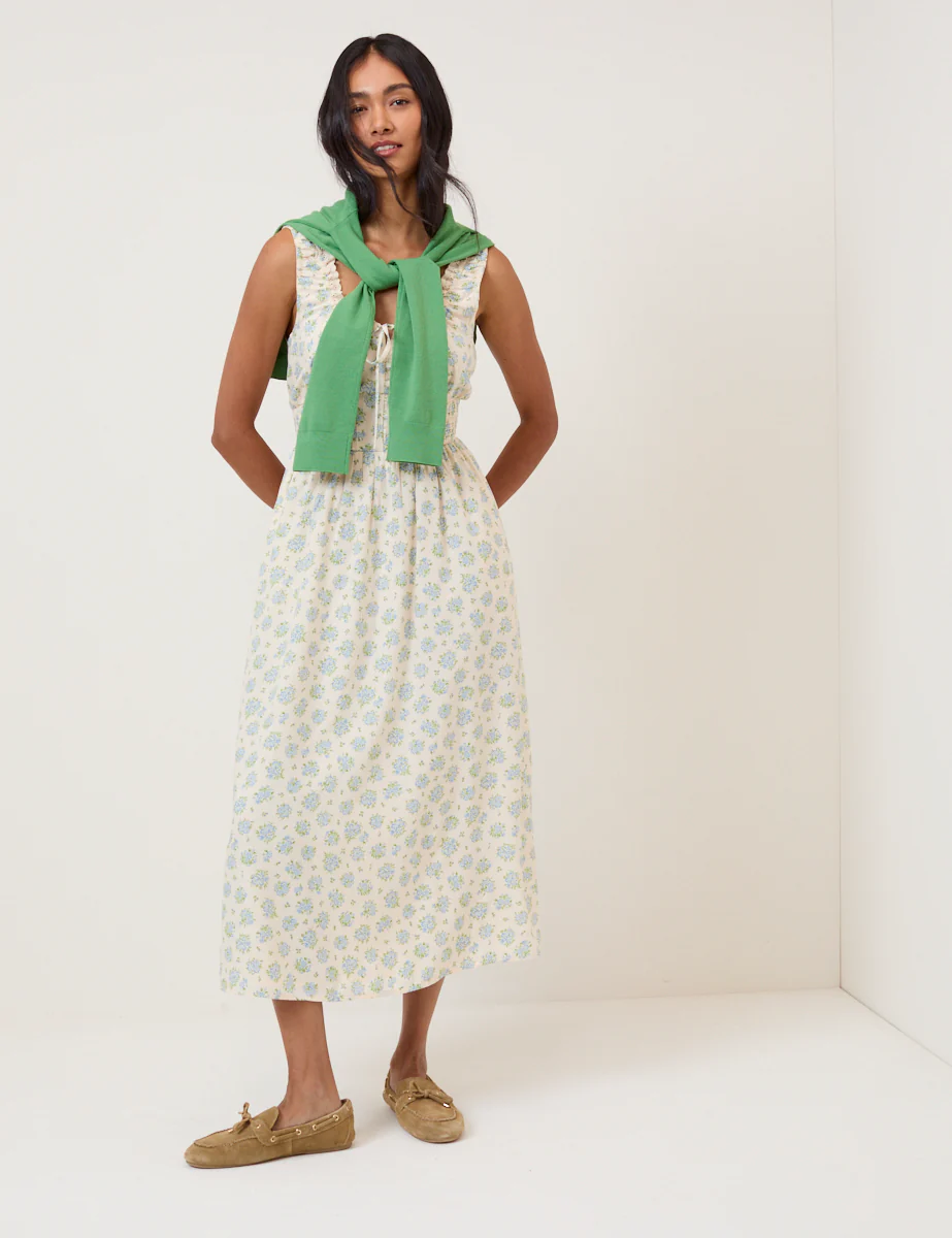 White Floral Rylee Midi Dress - Image 4