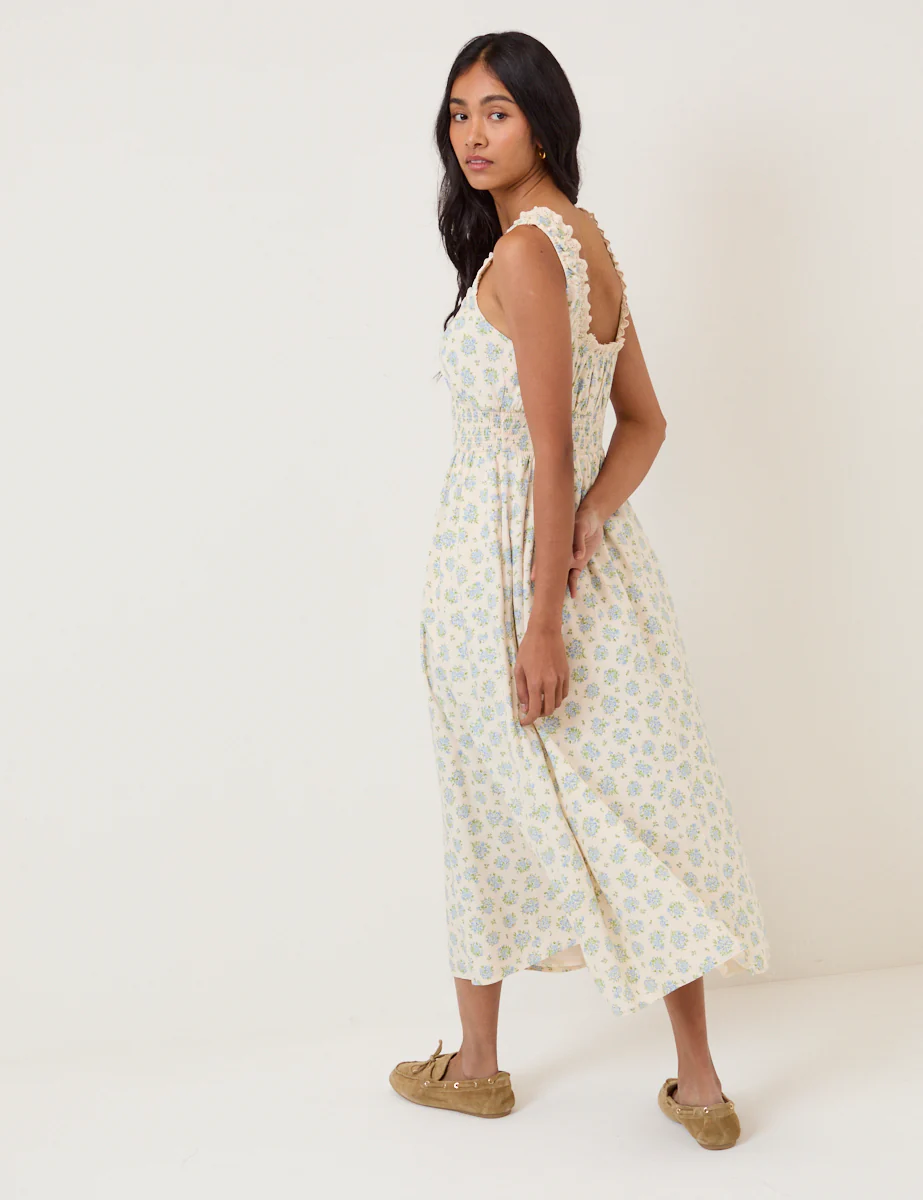White Floral Rylee Midi Dress - Image 5
