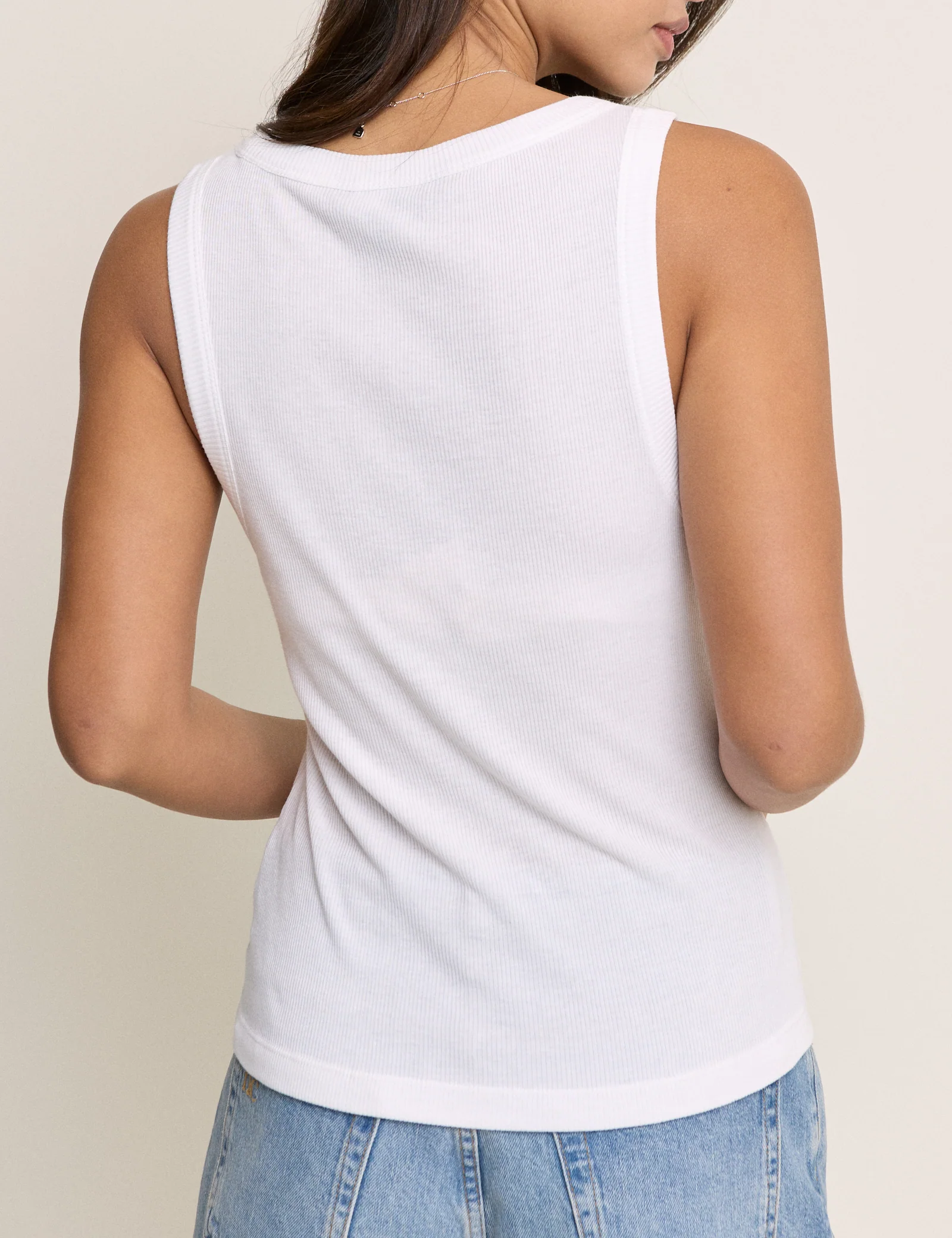 White Modal Scoop Neck Vest - Image 5