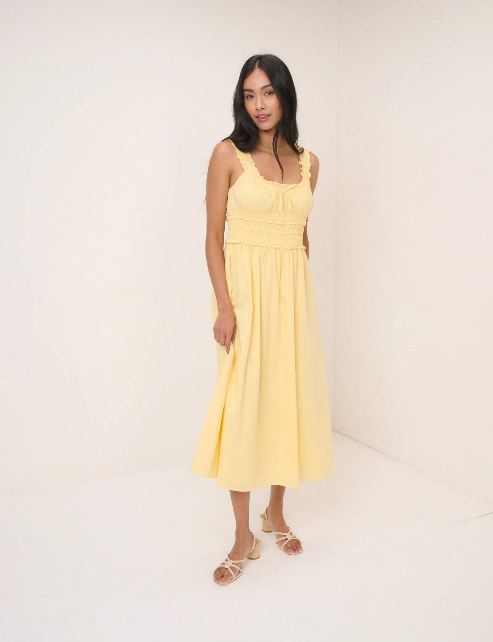 Butter Yellow Sleeveless Ariel Midi Dress - Image 3