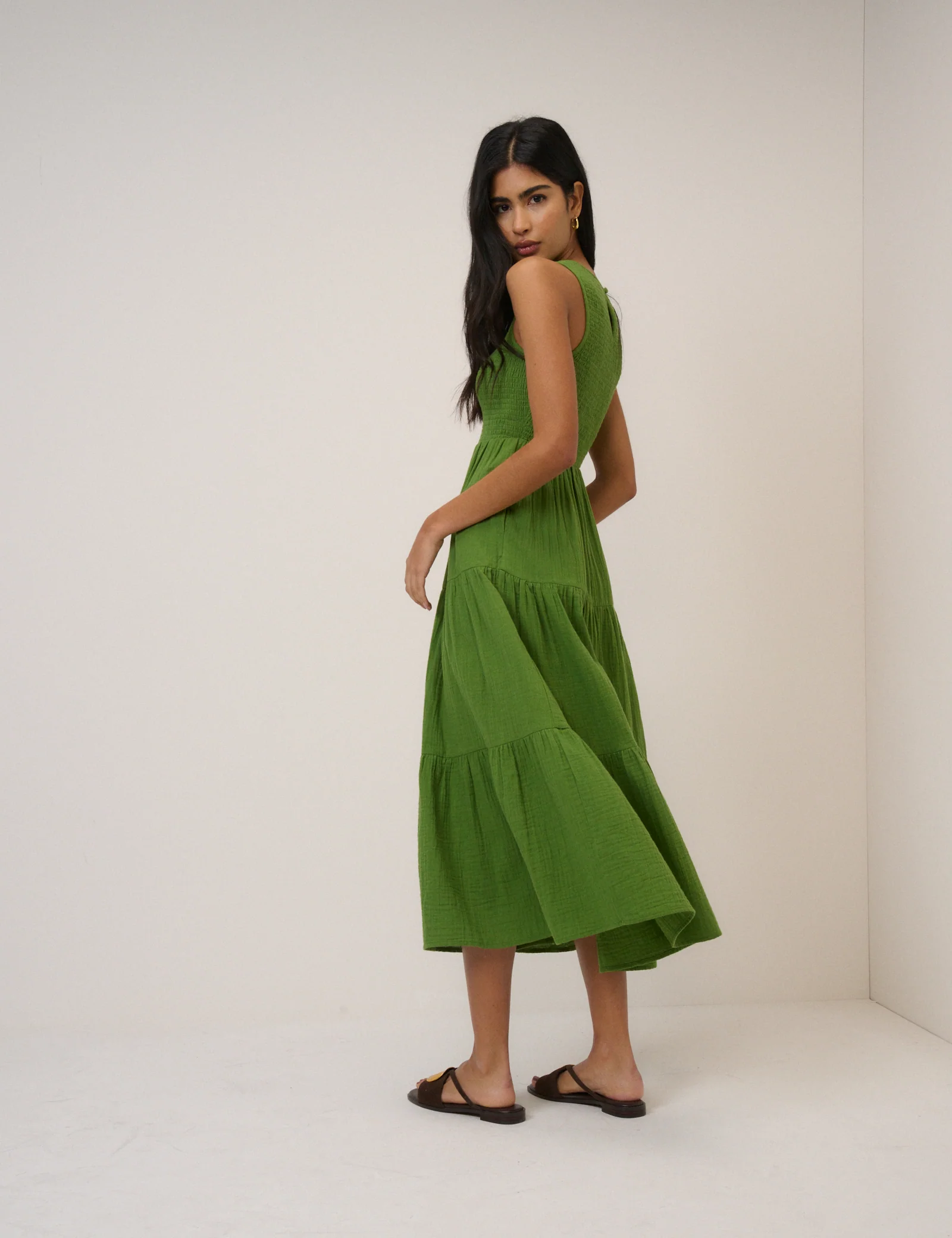 Green Sleeveless Charlie Midi Dress - Image 5