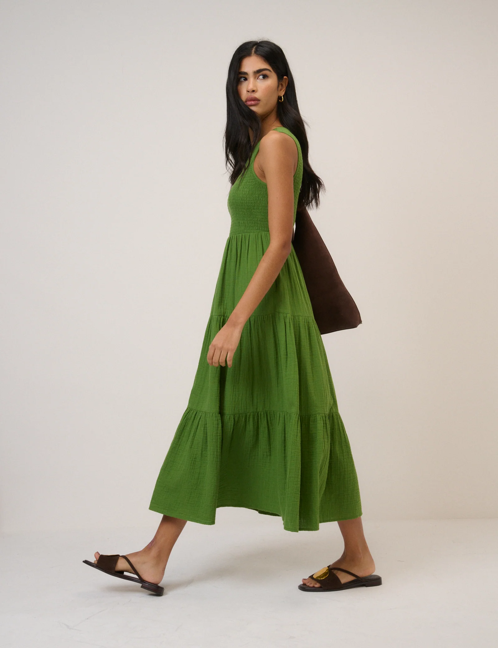 Green Sleeveless Charlie Midi Dress - Image 6
