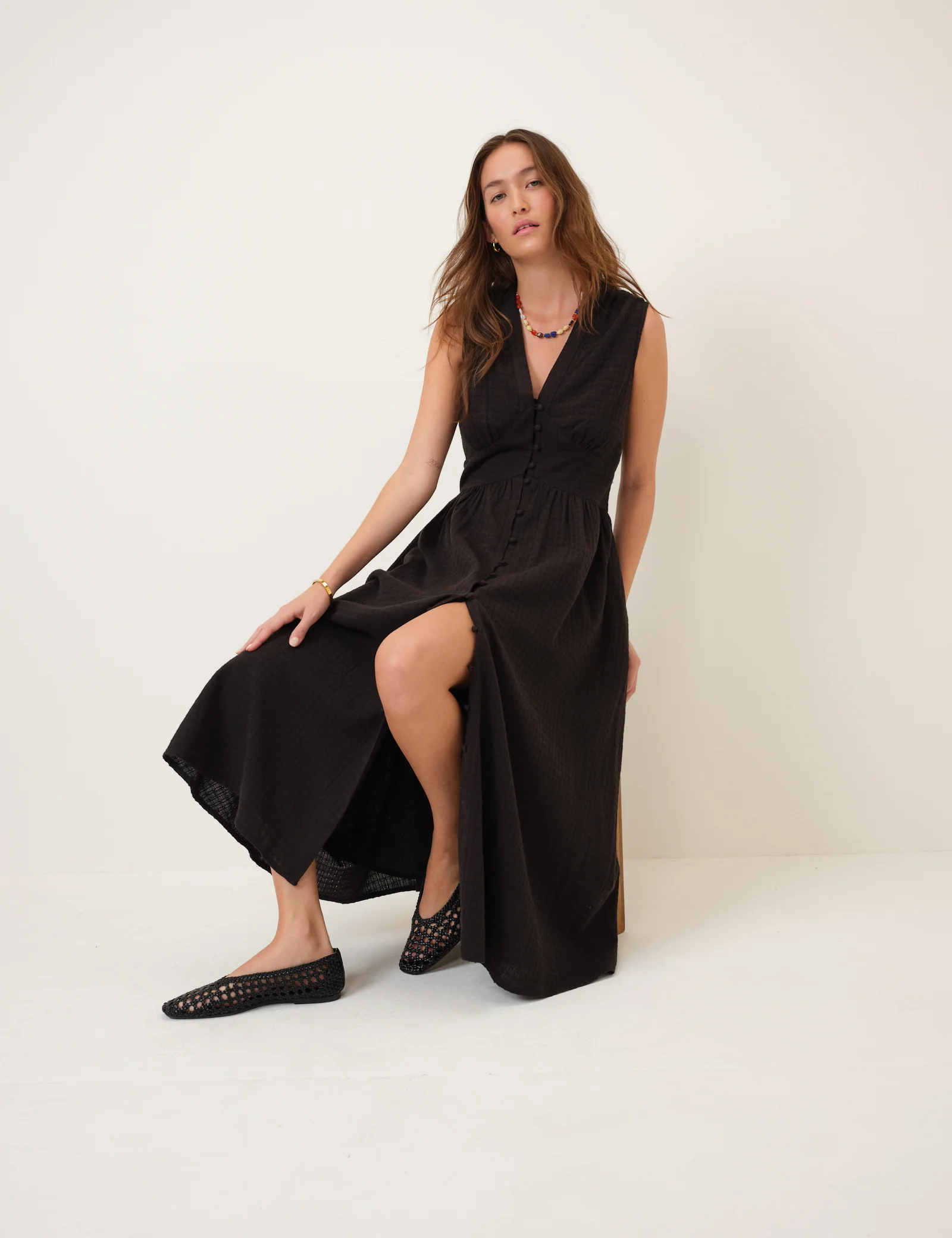 Black Sleeveless Starlight Midi Dress - Image 4