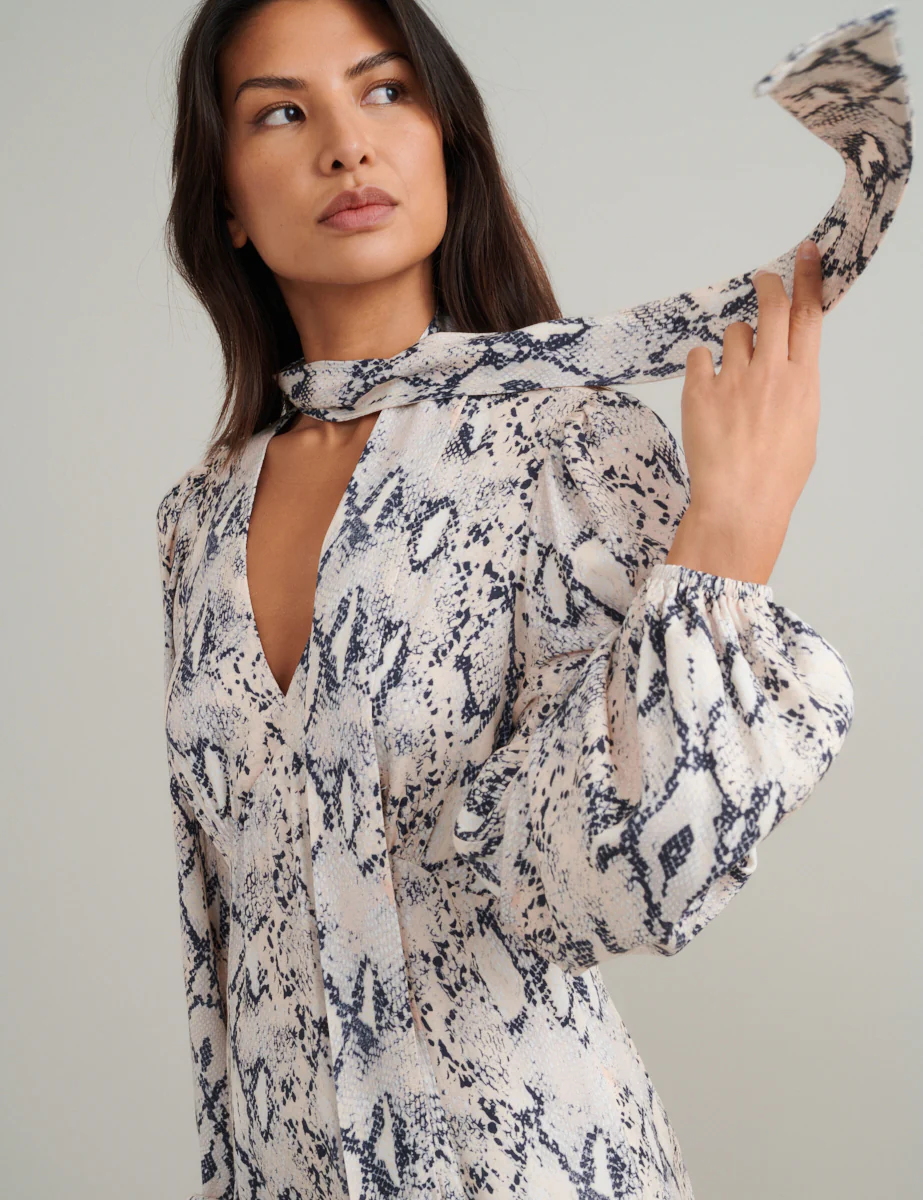 Snake Print Carla Midi Dress - Image 3