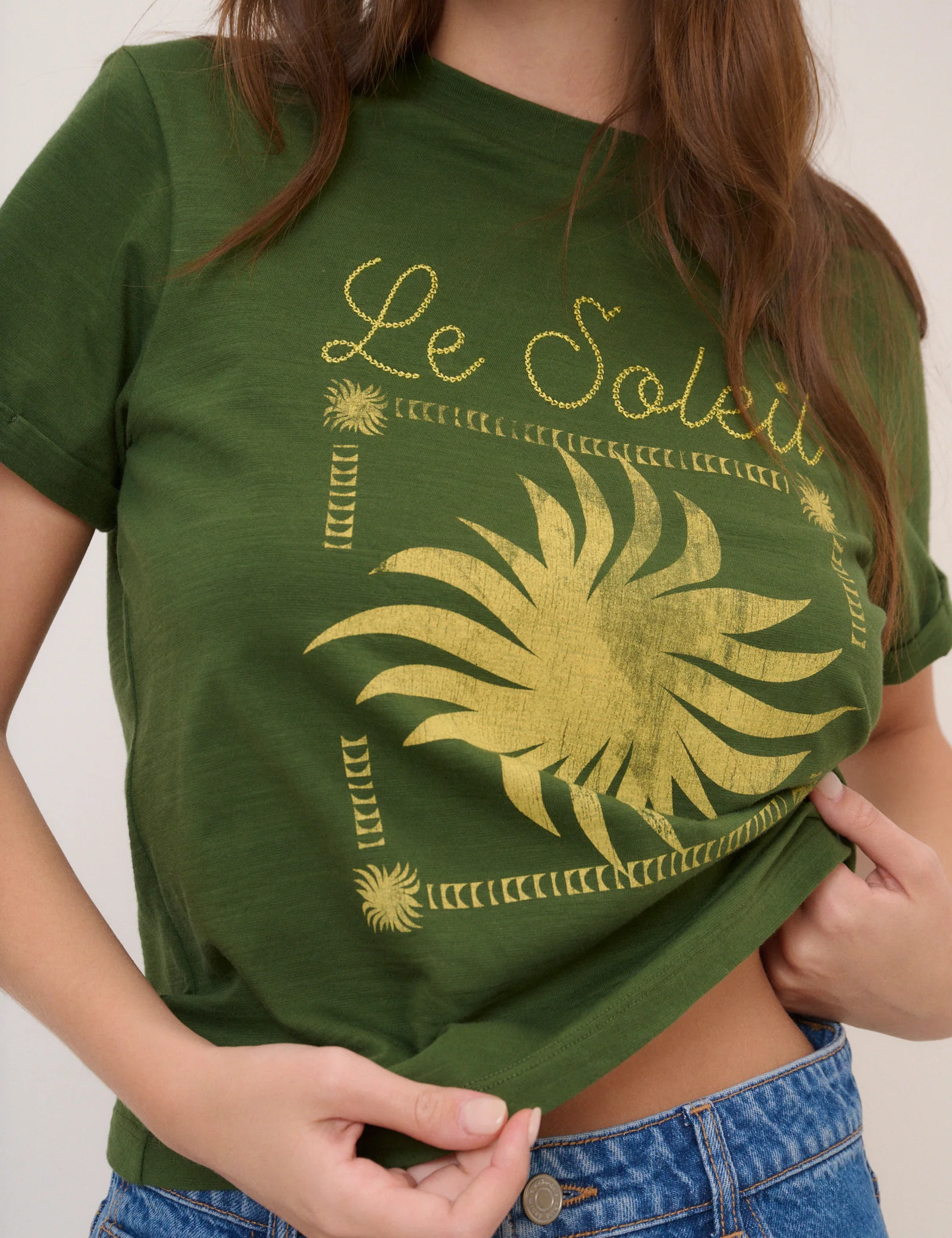Dark Green Soleil Graphic T-Shirt - Image 2