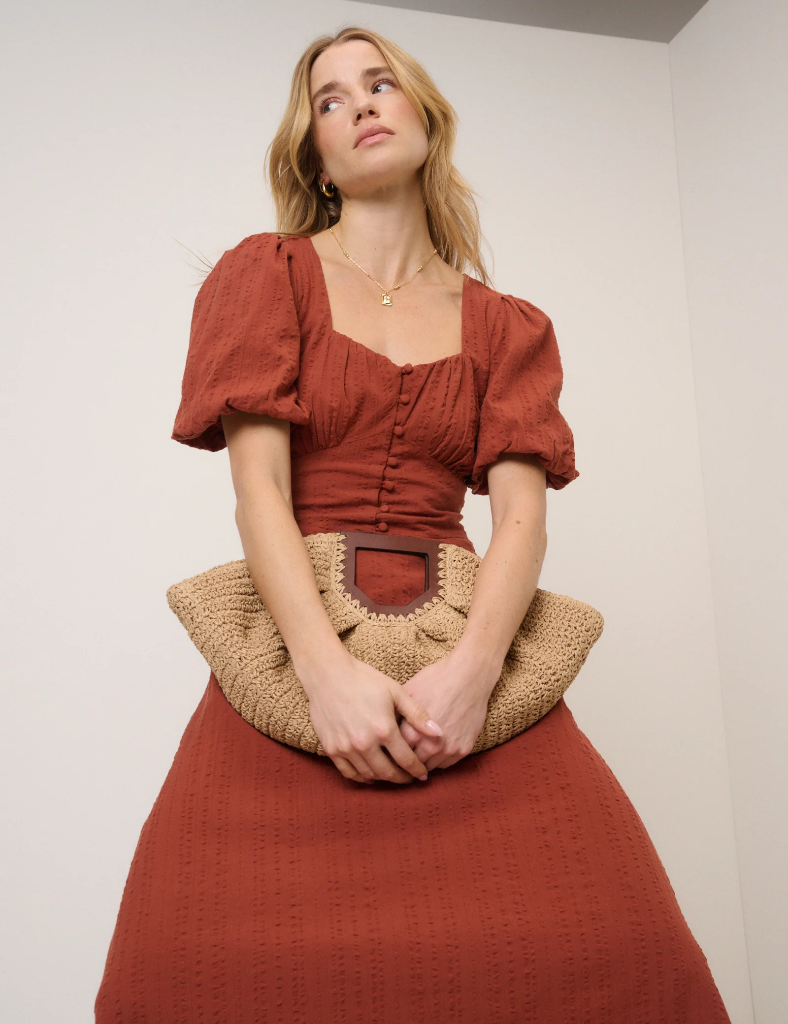 Burnt Orange Melody Midi Dress - Image 2