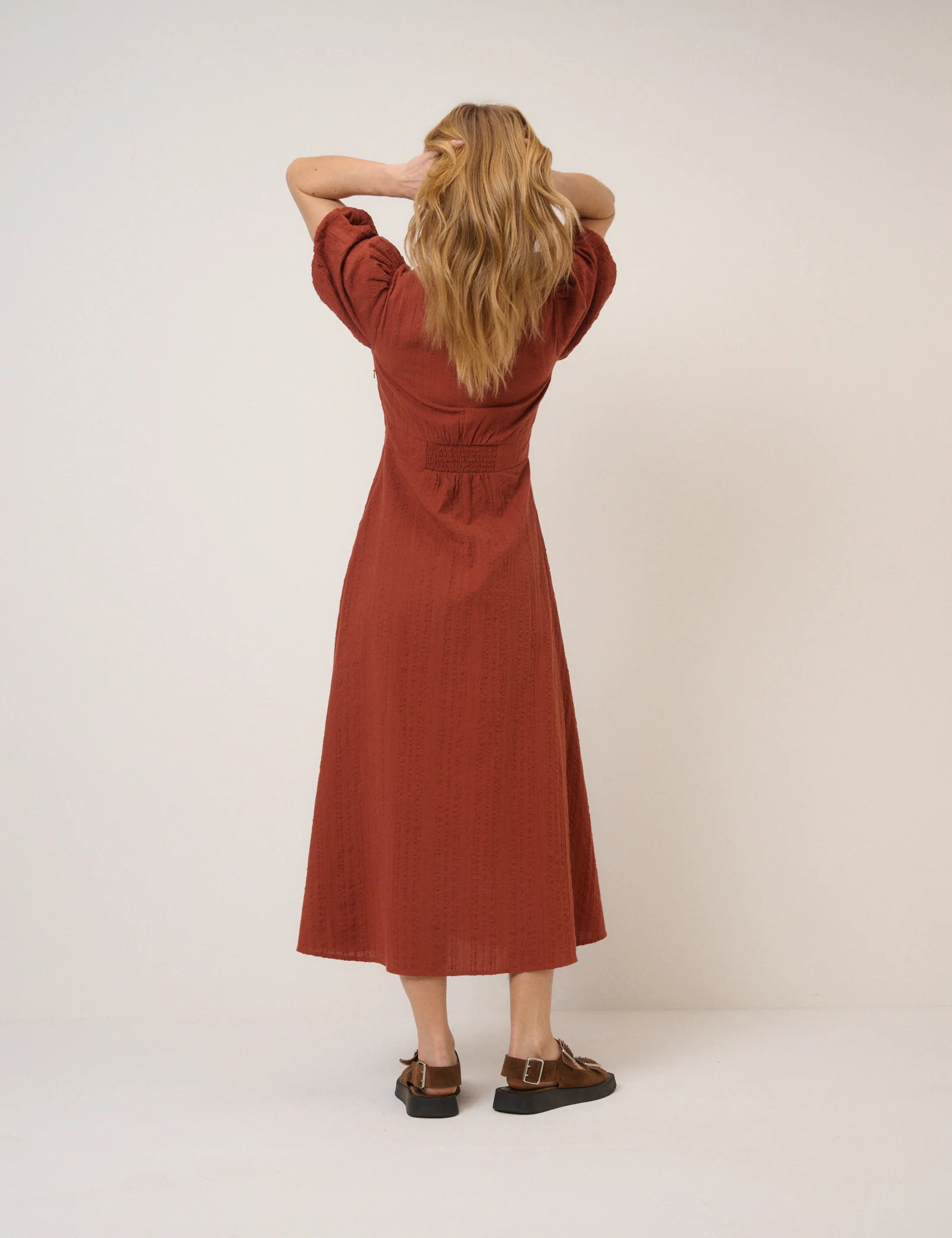 Burnt Orange Melody Midi Dress - Image 5