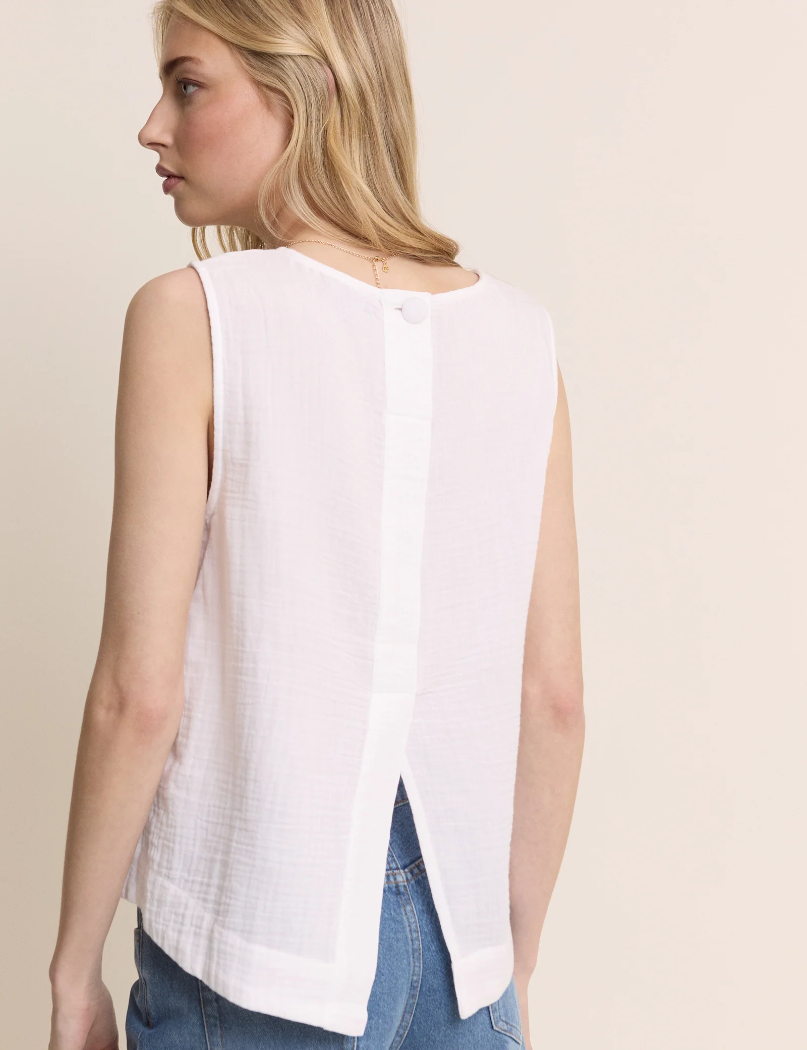White Sleeveless Swing Top - Image 4