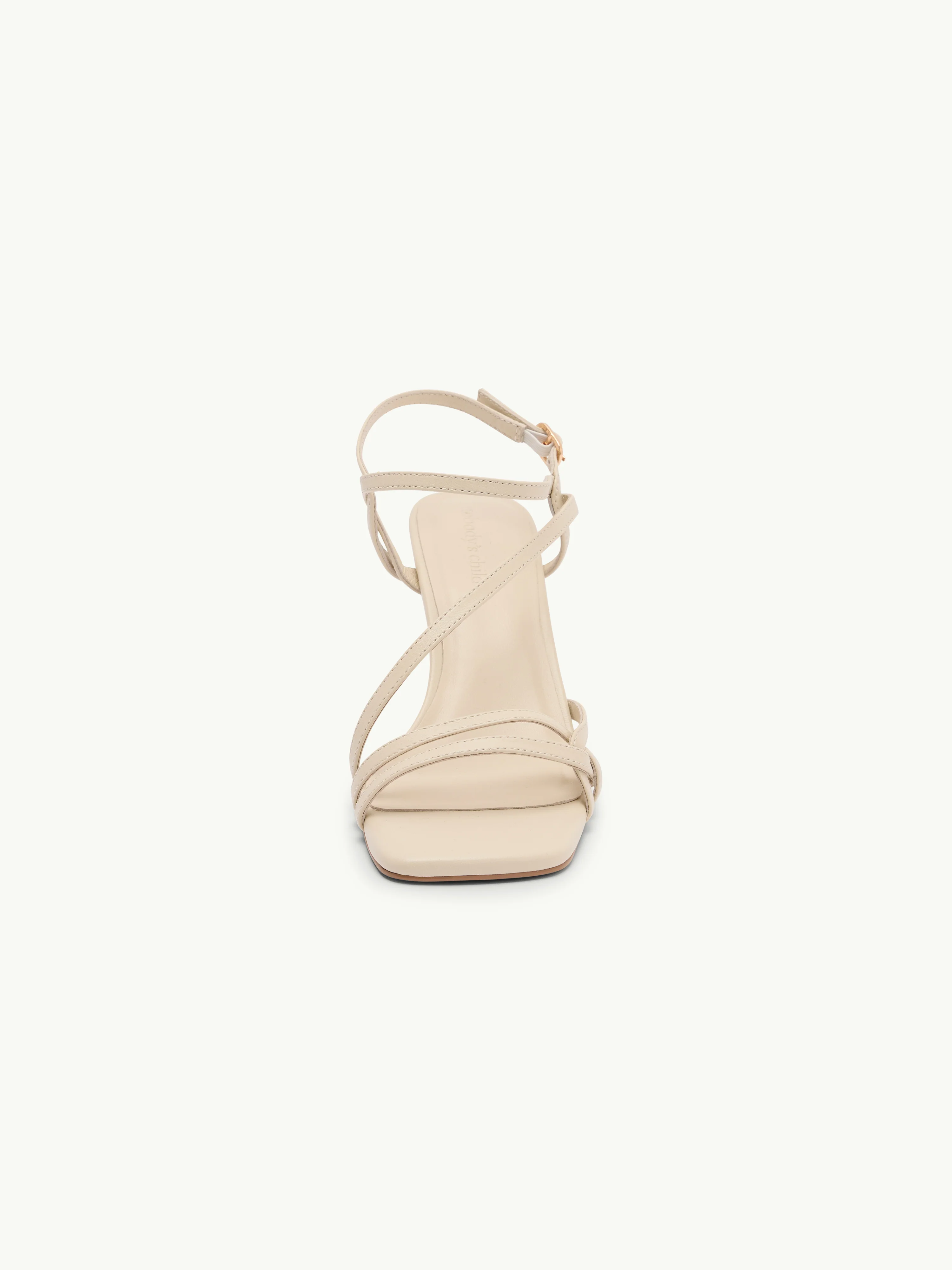 White Leather Strappy High Heels - Image 2