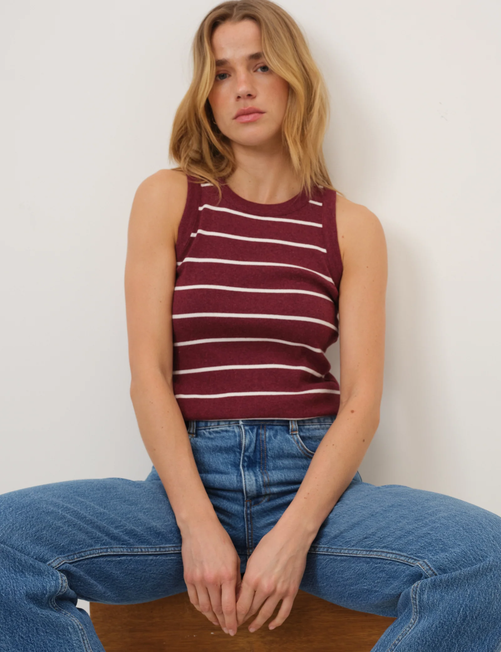 Burgundy Striped Racer Vest - Image 2