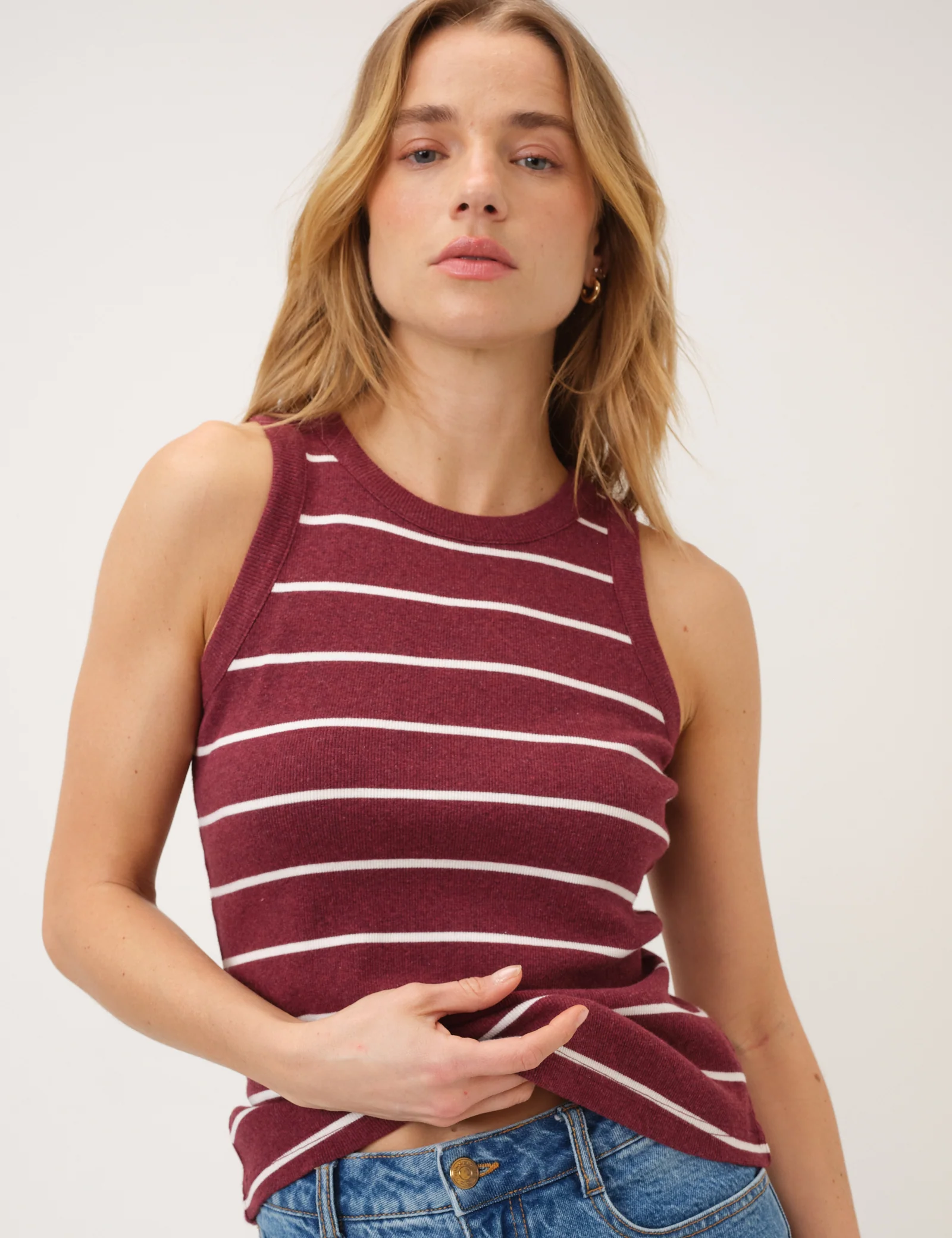 Burgundy Striped Racer Vest - Image 3
