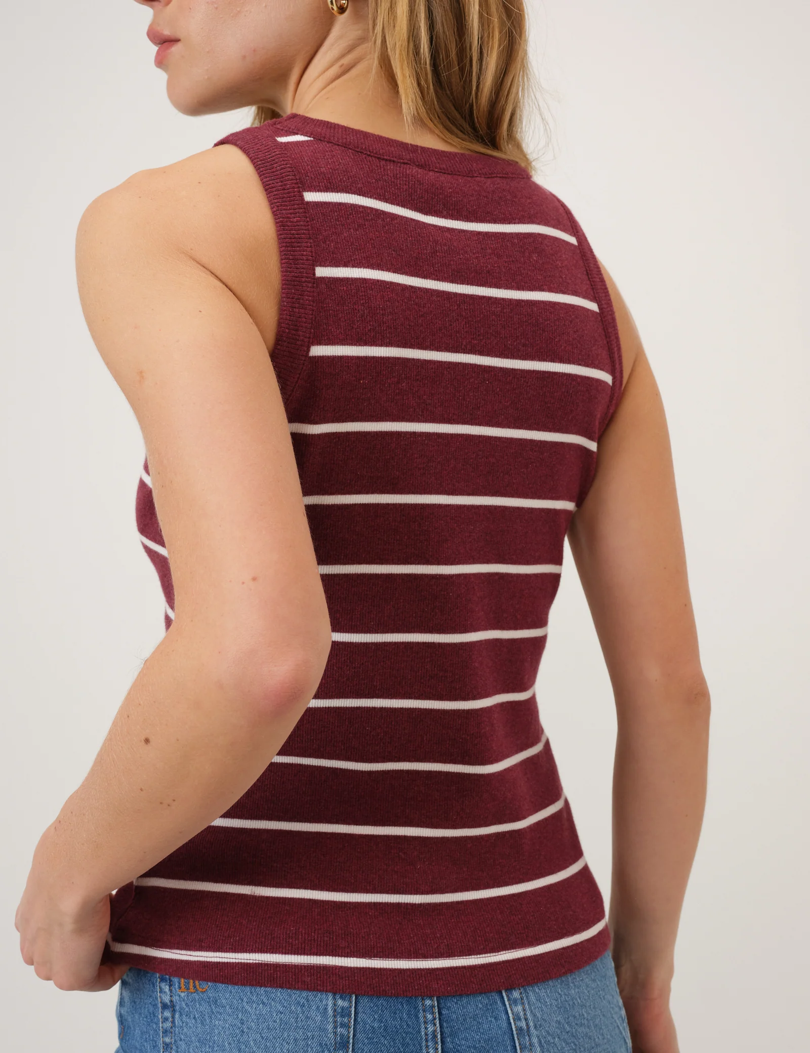 Burgundy Striped Racer Vest - Image 5