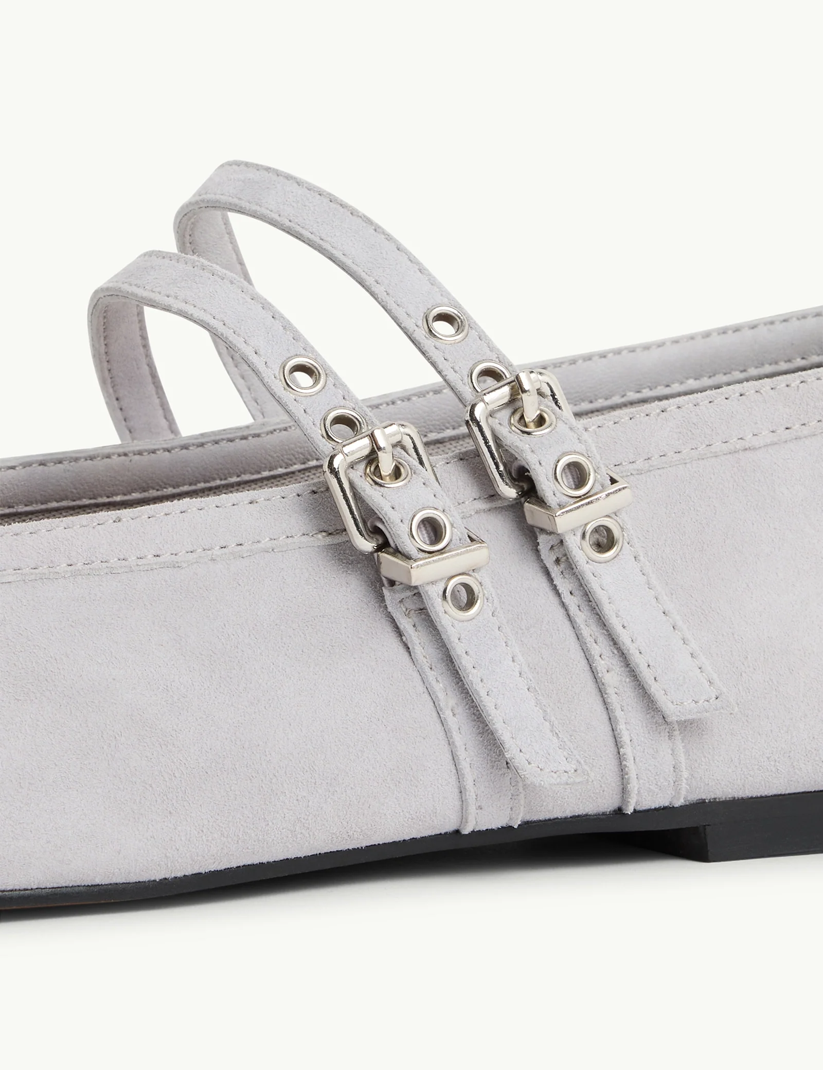 Light Blue Suede Ballet Flats - Image 2