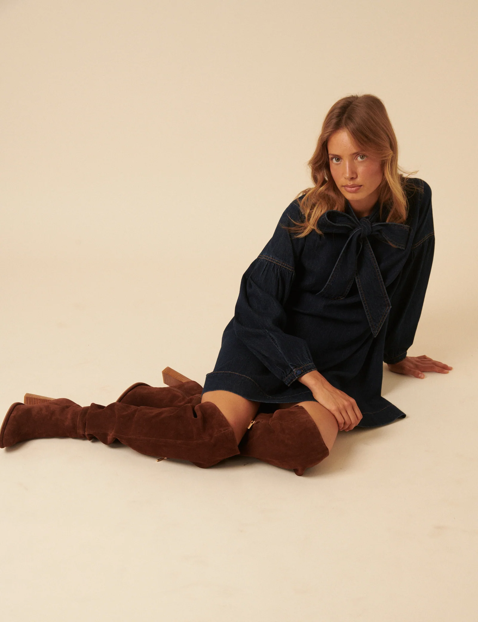 Tan Suede Thigh High Boots - Image 4