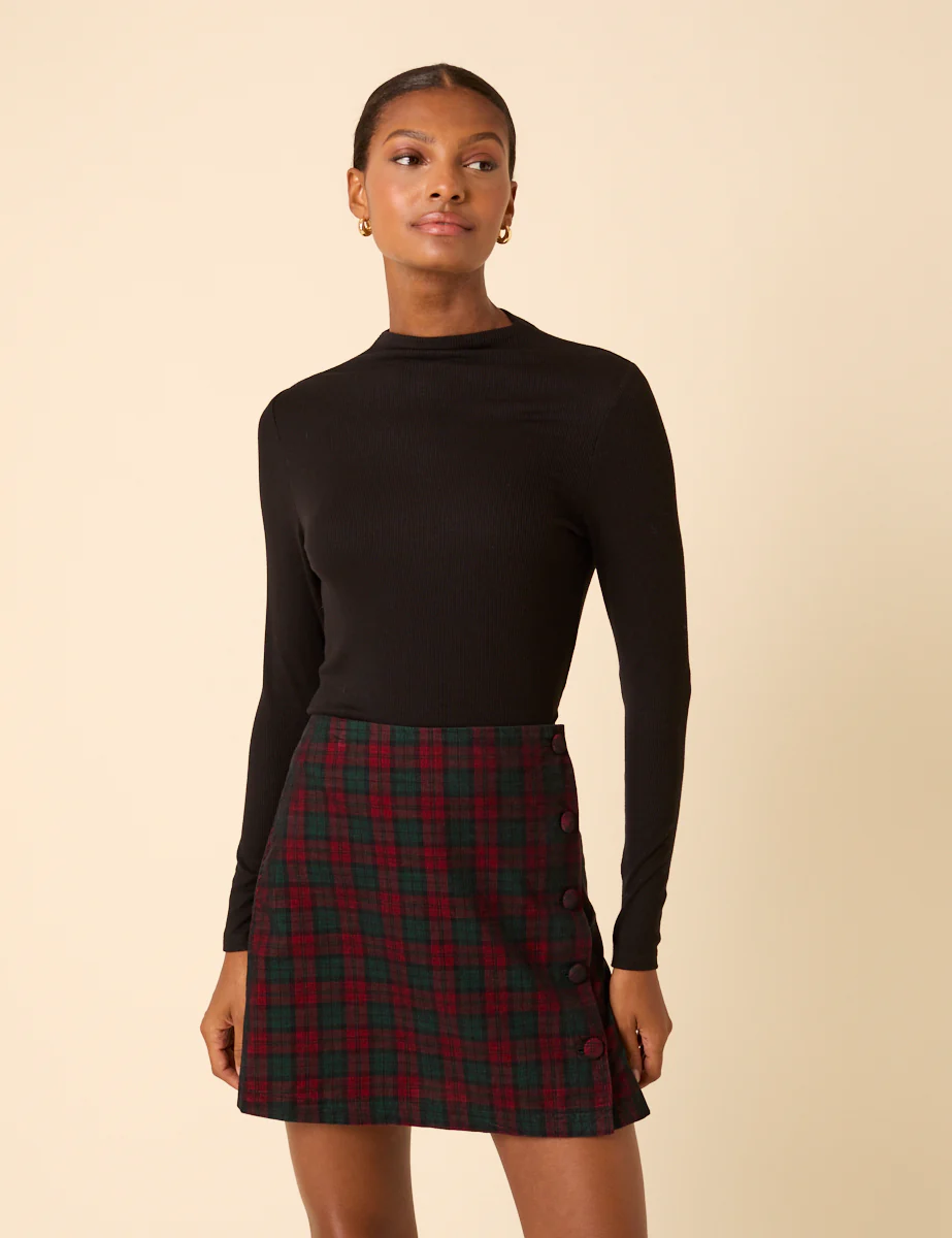 Red Tartan Mini Skirt - Image 2