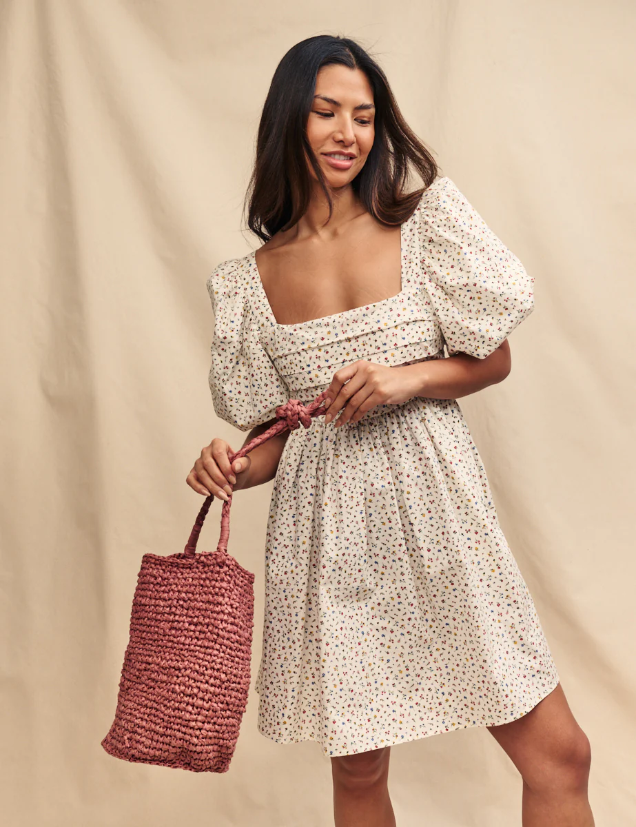 Terracotta Raffia Bucket Bag - Image 4