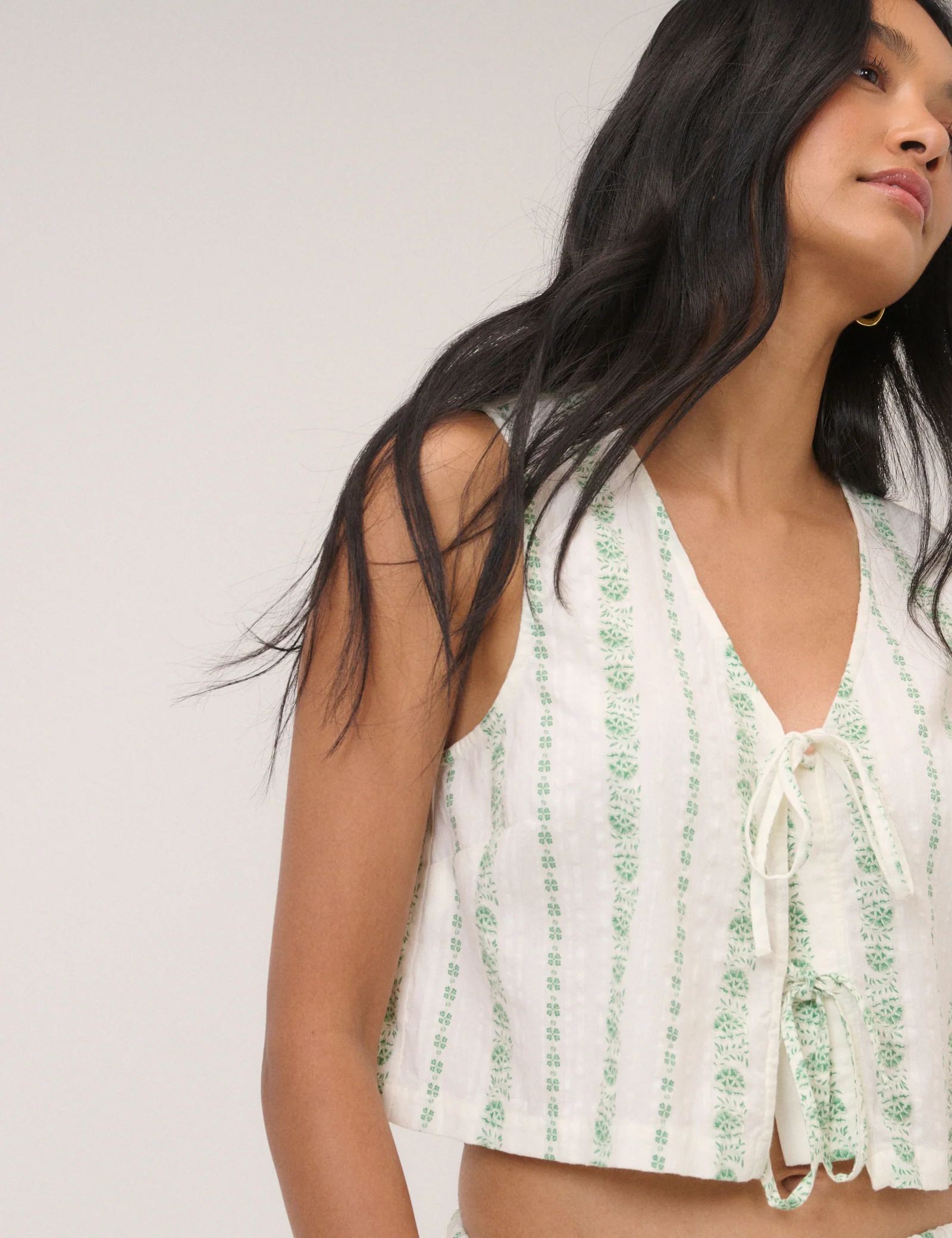 White Printed Swing Top - Image 4