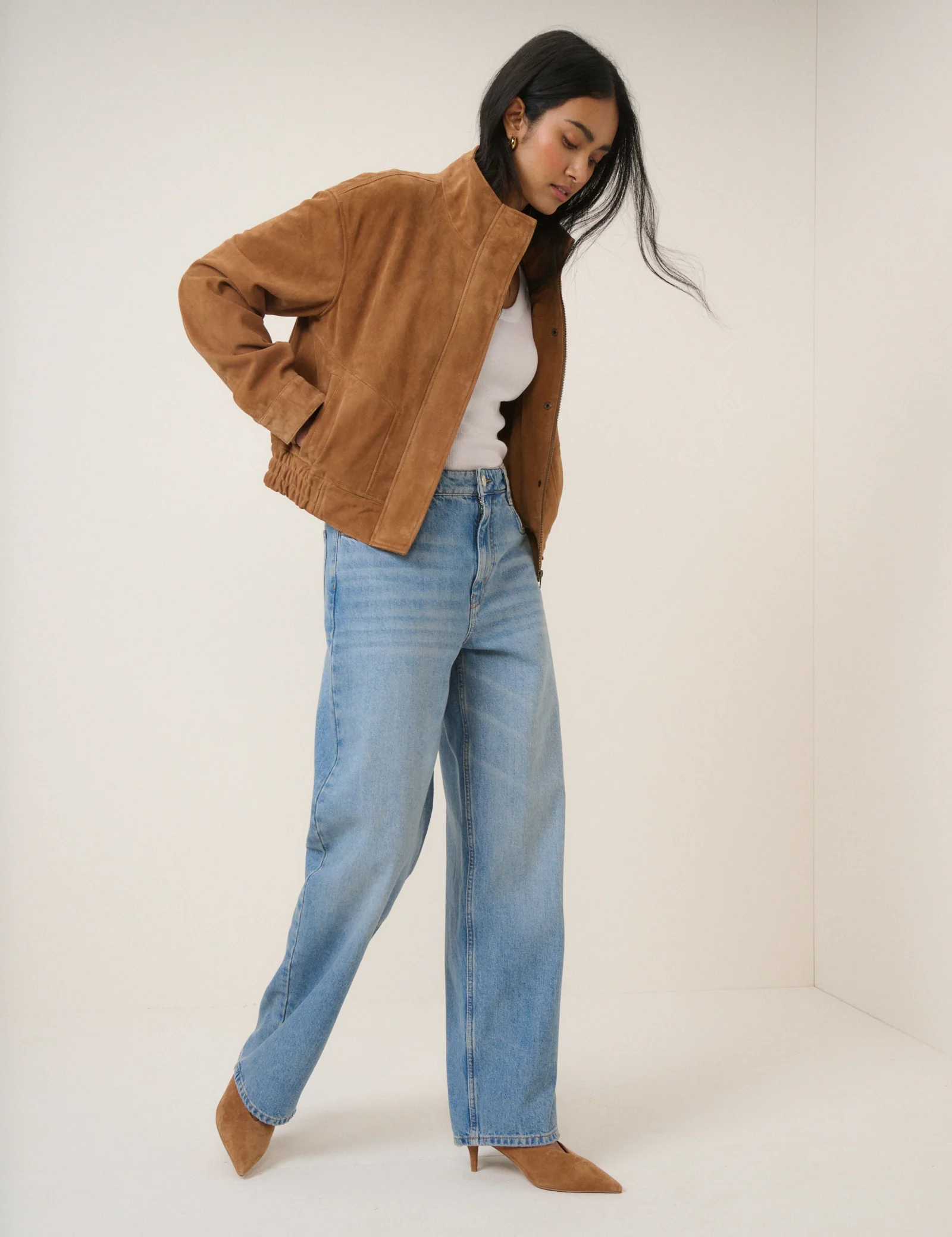 Light Blue Wide Leg Stepney Loose Jeans - Image 3