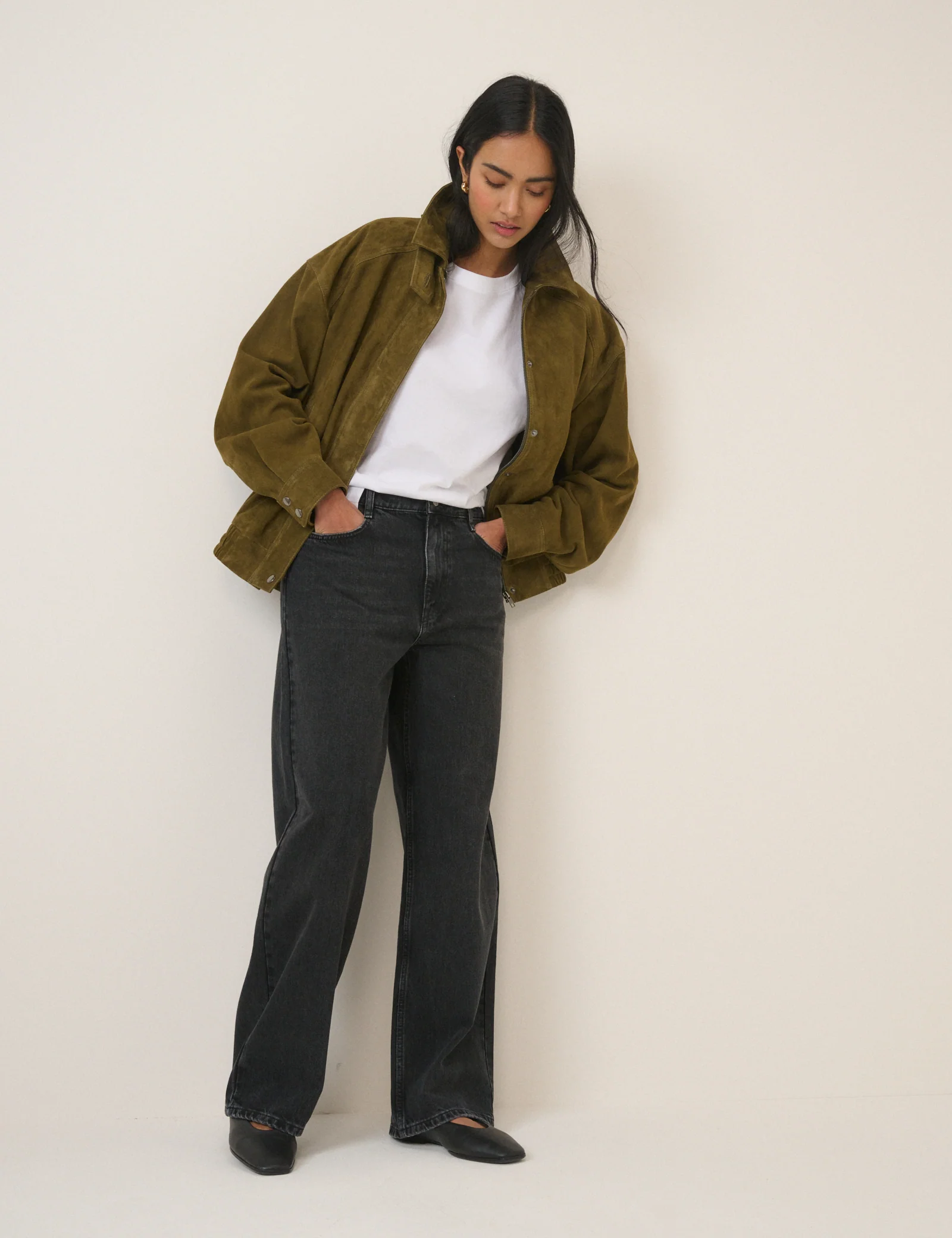 Black Wide Leg Stepney Loose Jeans - Image 4