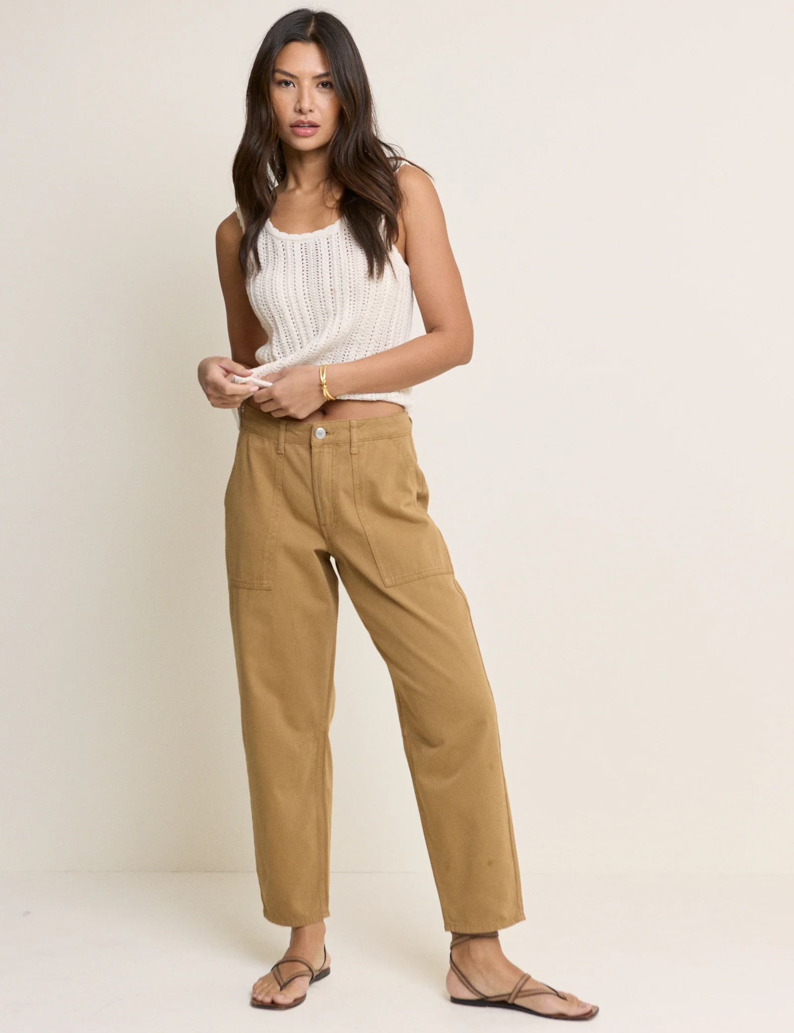 Camel Utility Pocket Trousers - Image 4