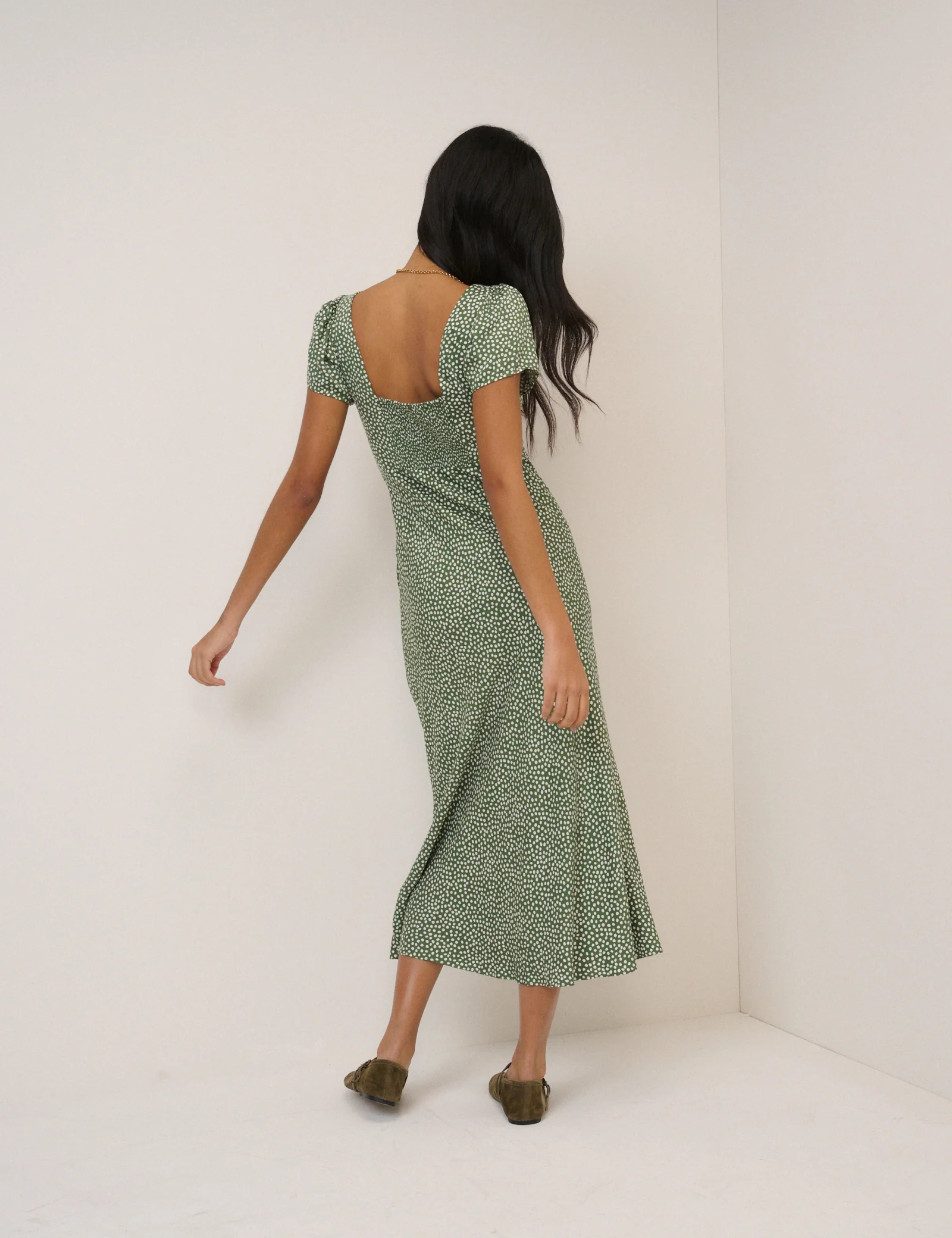 Green Spotty Tia Midi Dress - Image 5