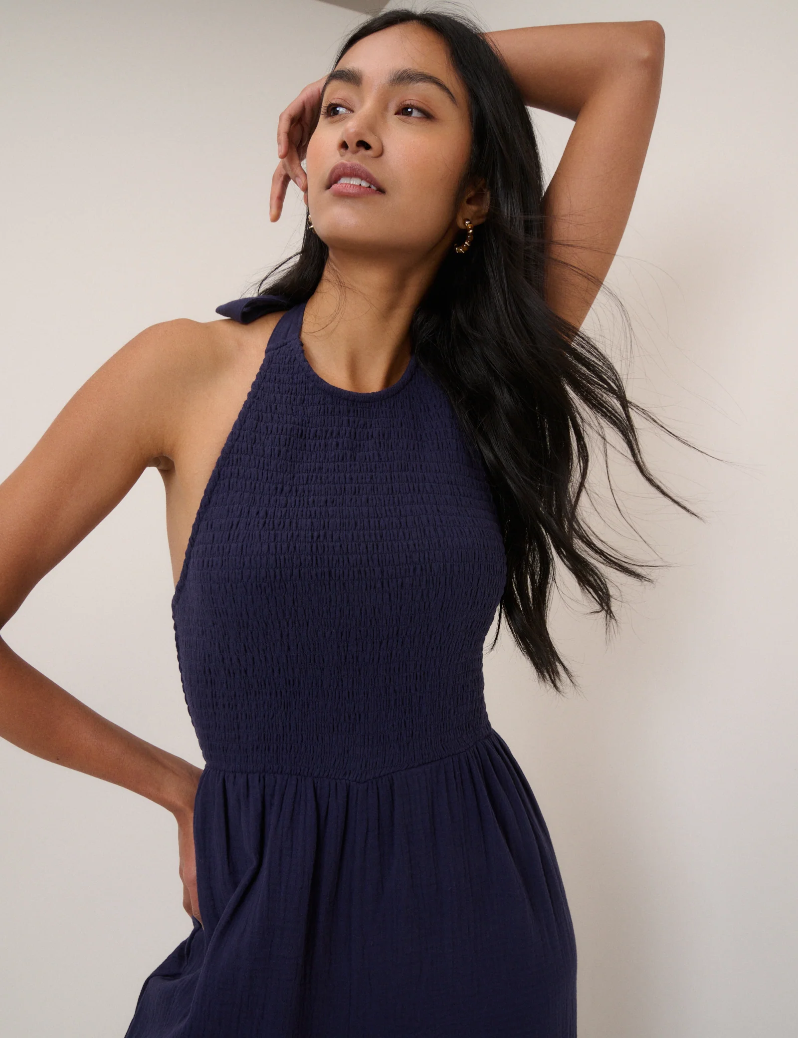 Navy Halterneck Tizzy Jumpsuit - Image 2