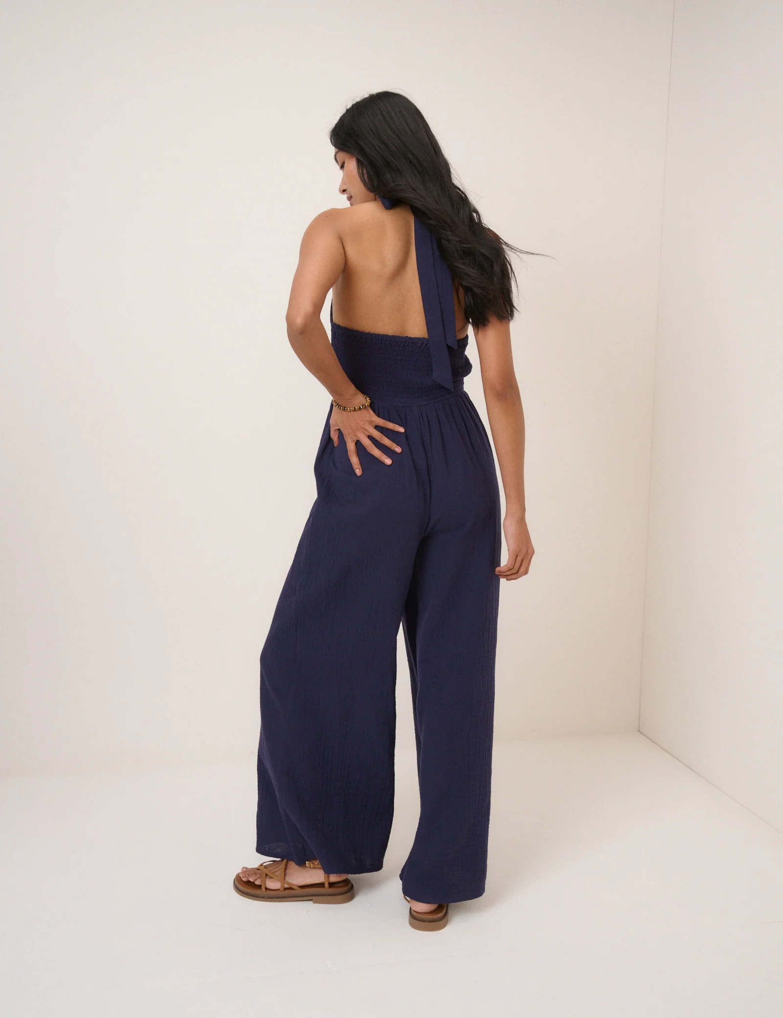 Navy Halterneck Tizzy Jumpsuit - Image 5