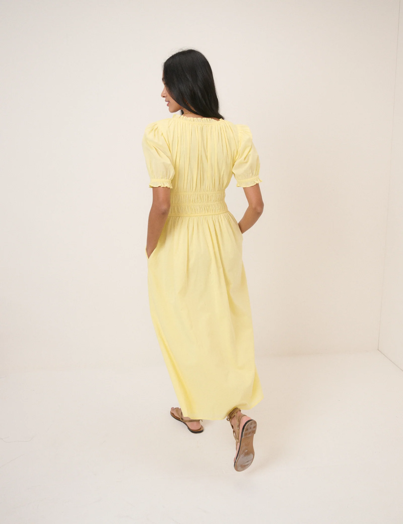 Butter Yellow Tula Midi Dress - Image 5