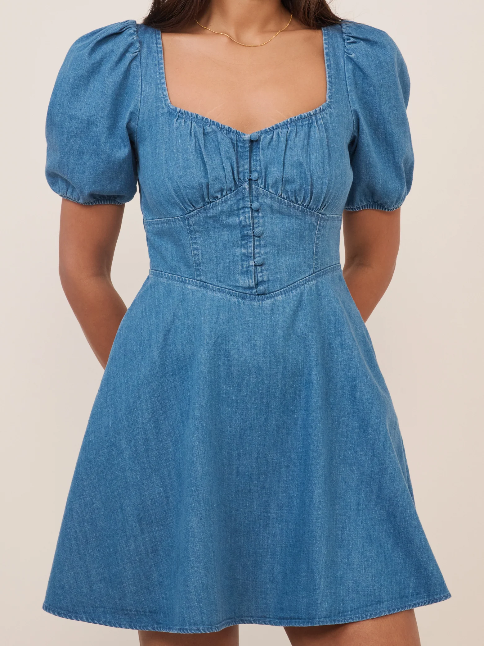 Blue Denim Tulla Mini Denim Dress - Image 2