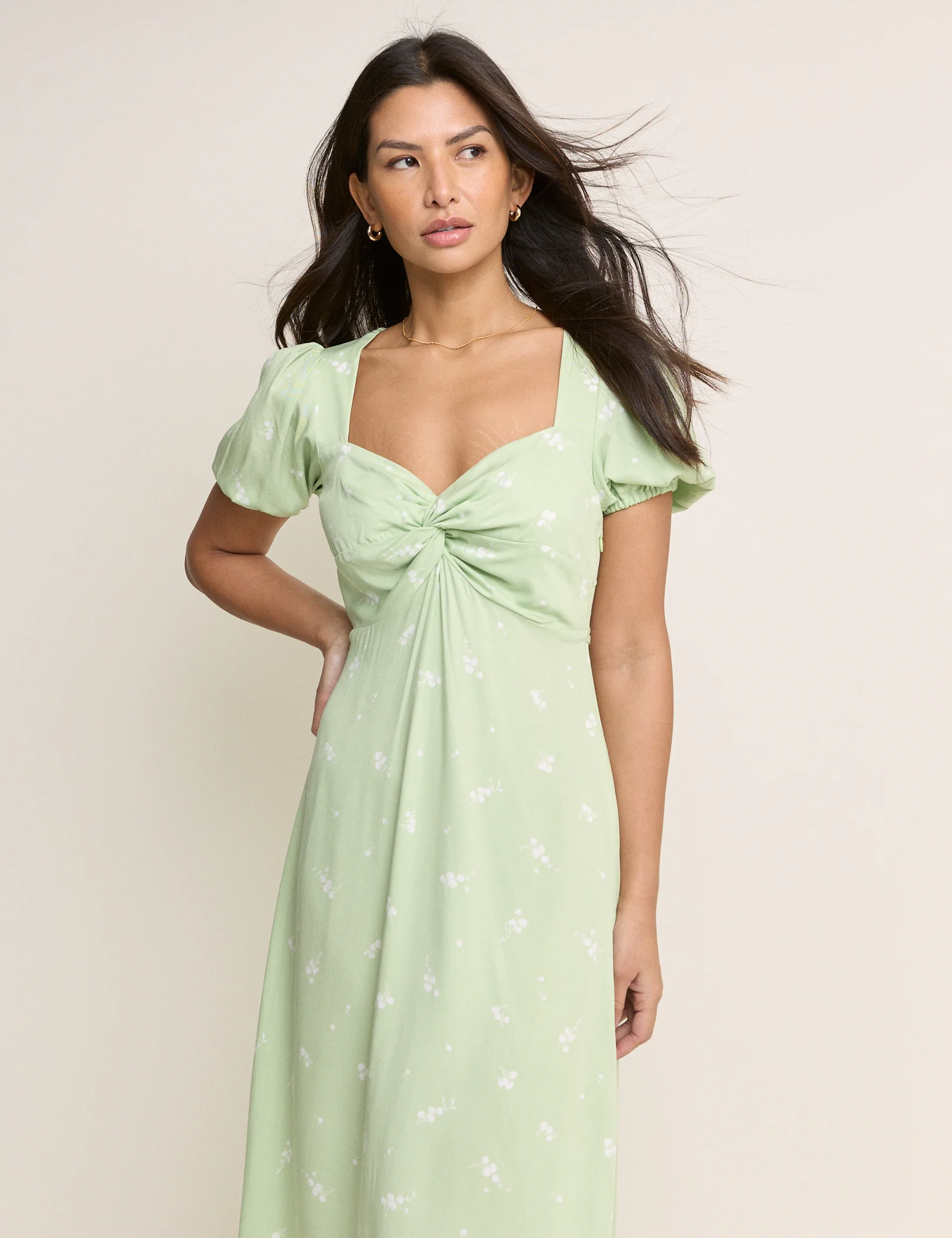 Green Floral Tyla Midi Dress - Image 3