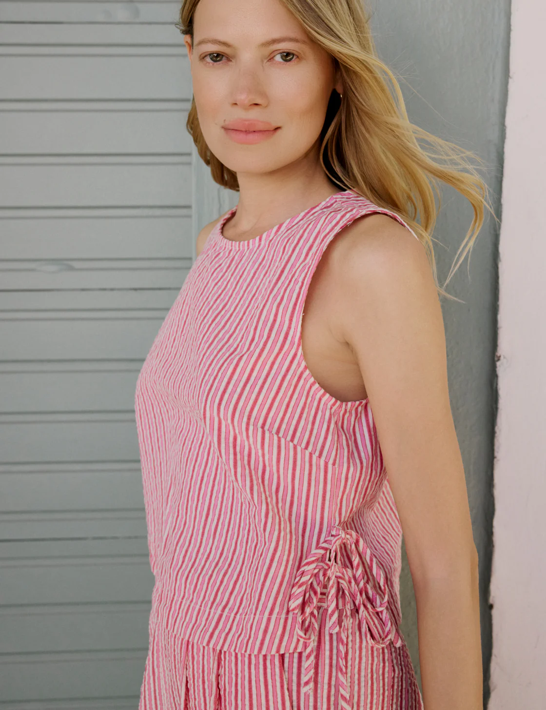 Pink Pinstripe Swing Top - Image 3
