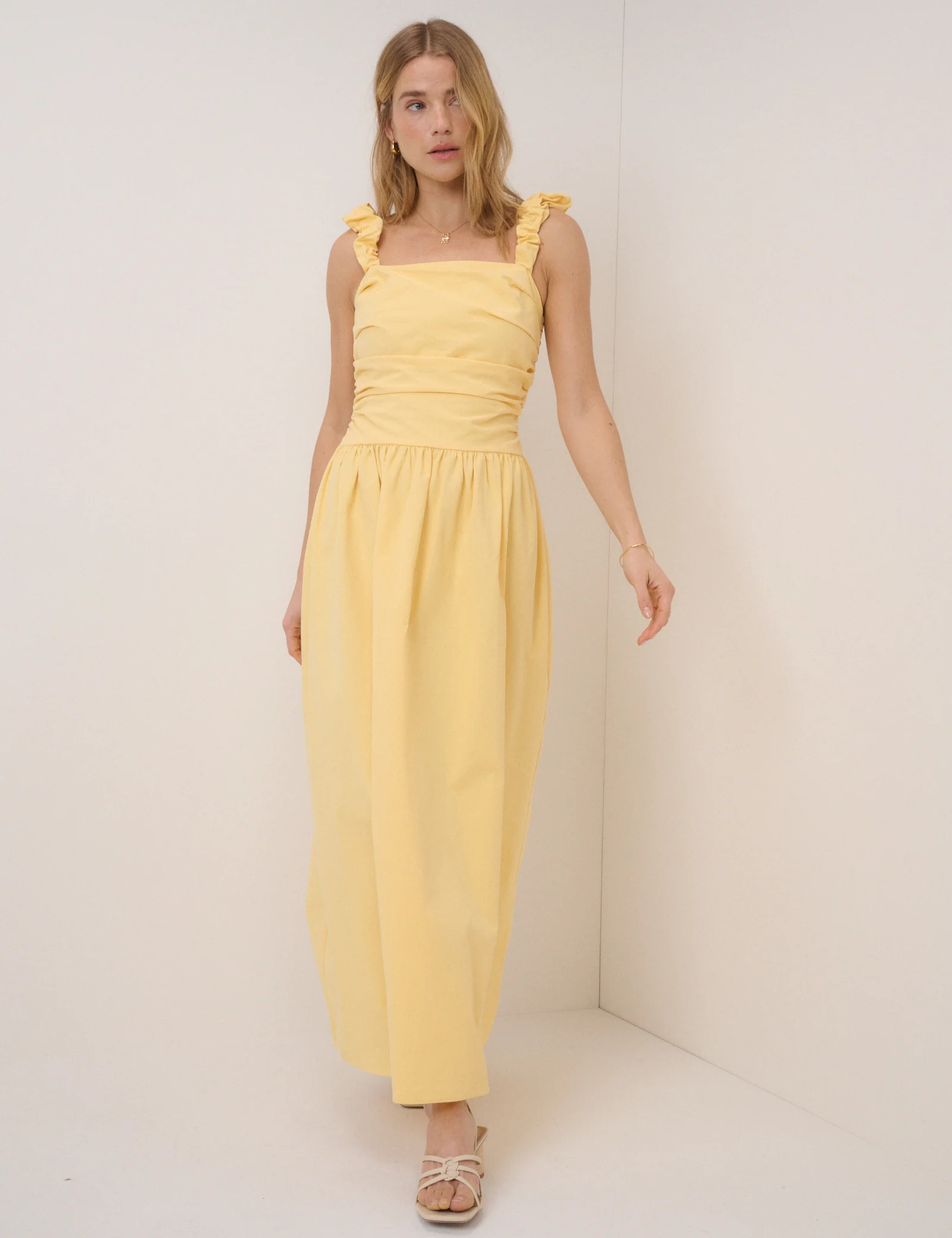 Butter Yellow Victoria Midi Dress - Image 4