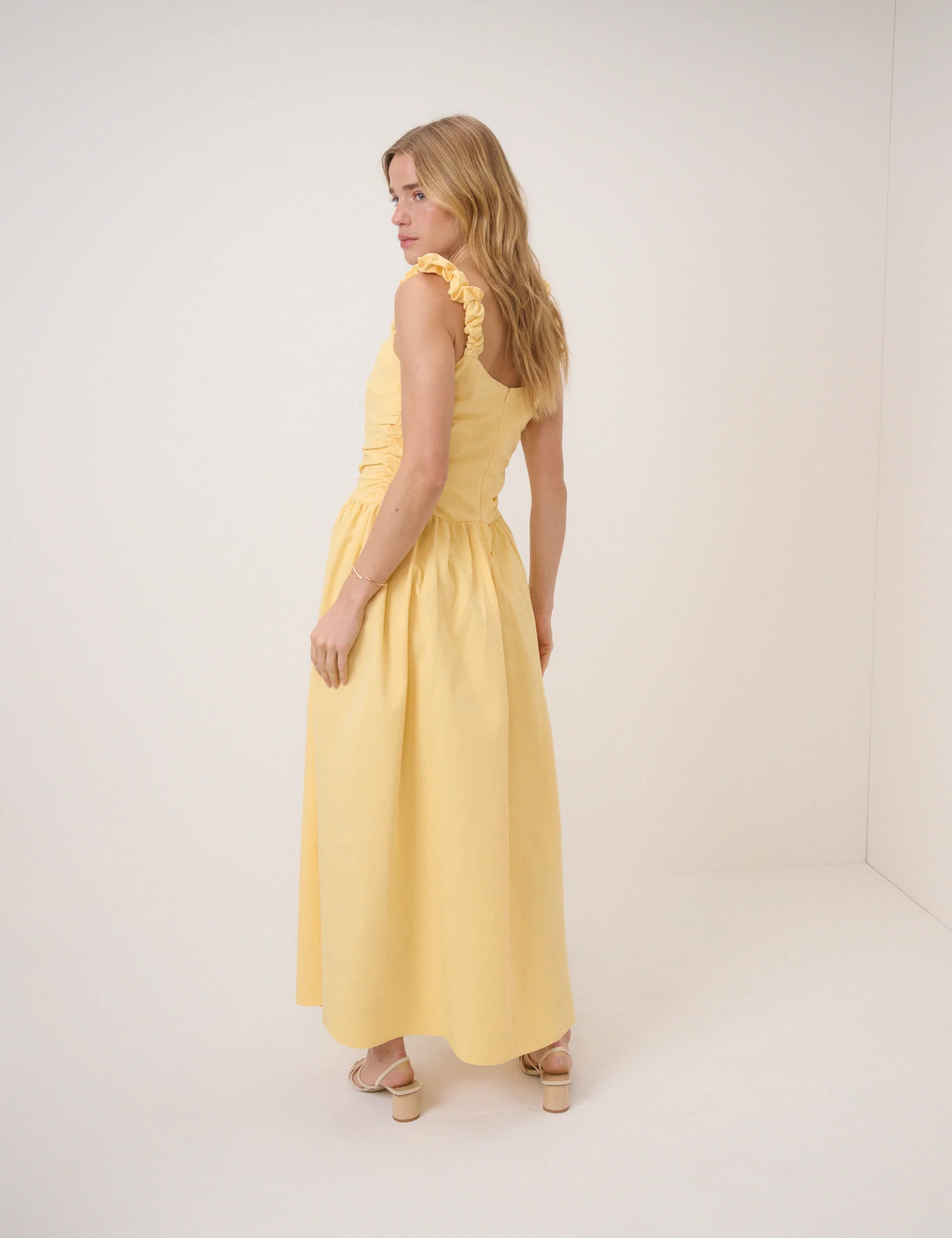 Butter Yellow Victoria Midi Dress - Image 5