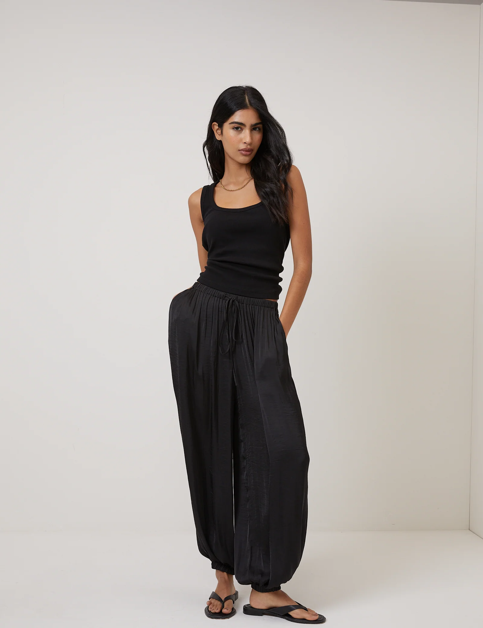 Black Balloon Cuffed Trousers - Image 2