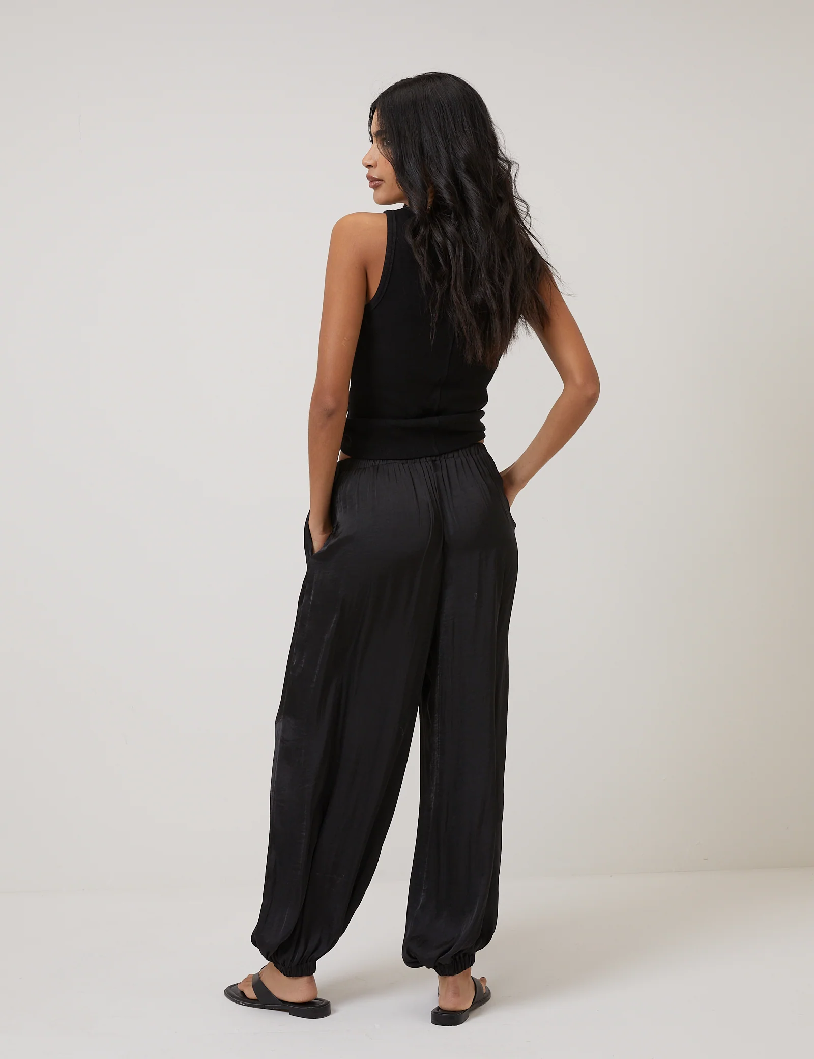 Black Balloon Cuffed Trousers - Image 4
