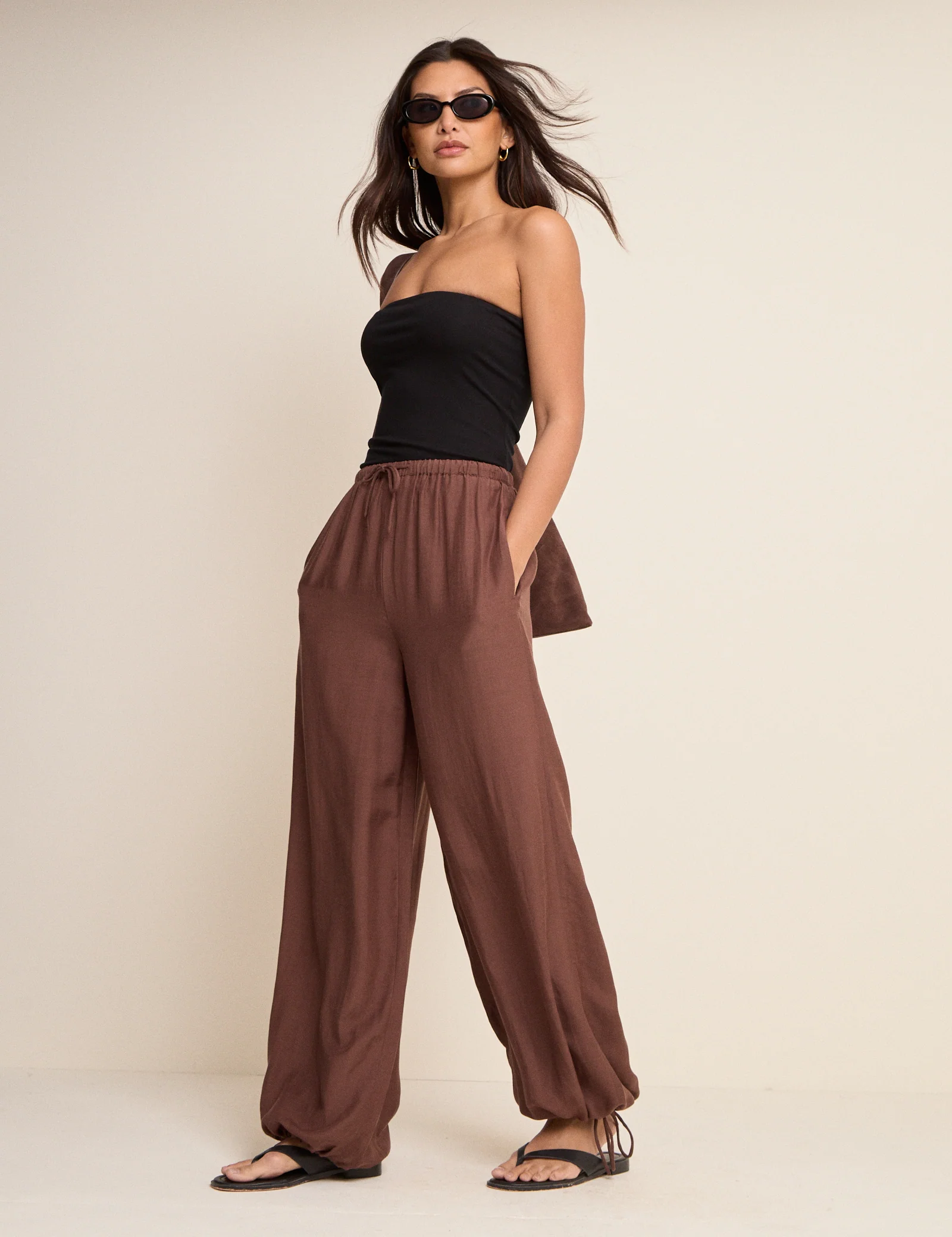 Brown Balloon Cuffed Trousers - Image 5