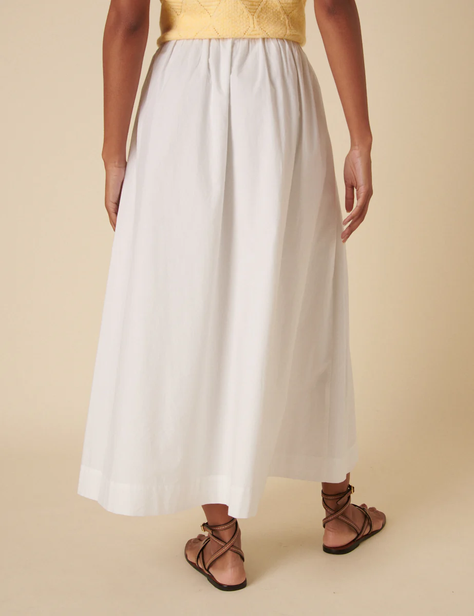 White A-line Midi Skirt - Image 4