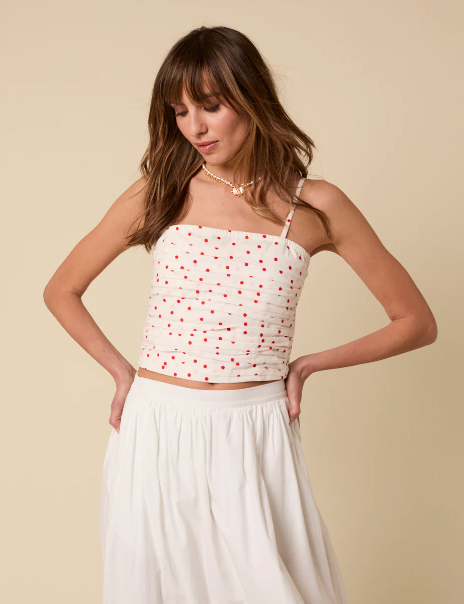 White Bandeau Polka Dot Felicity Top - Image 3