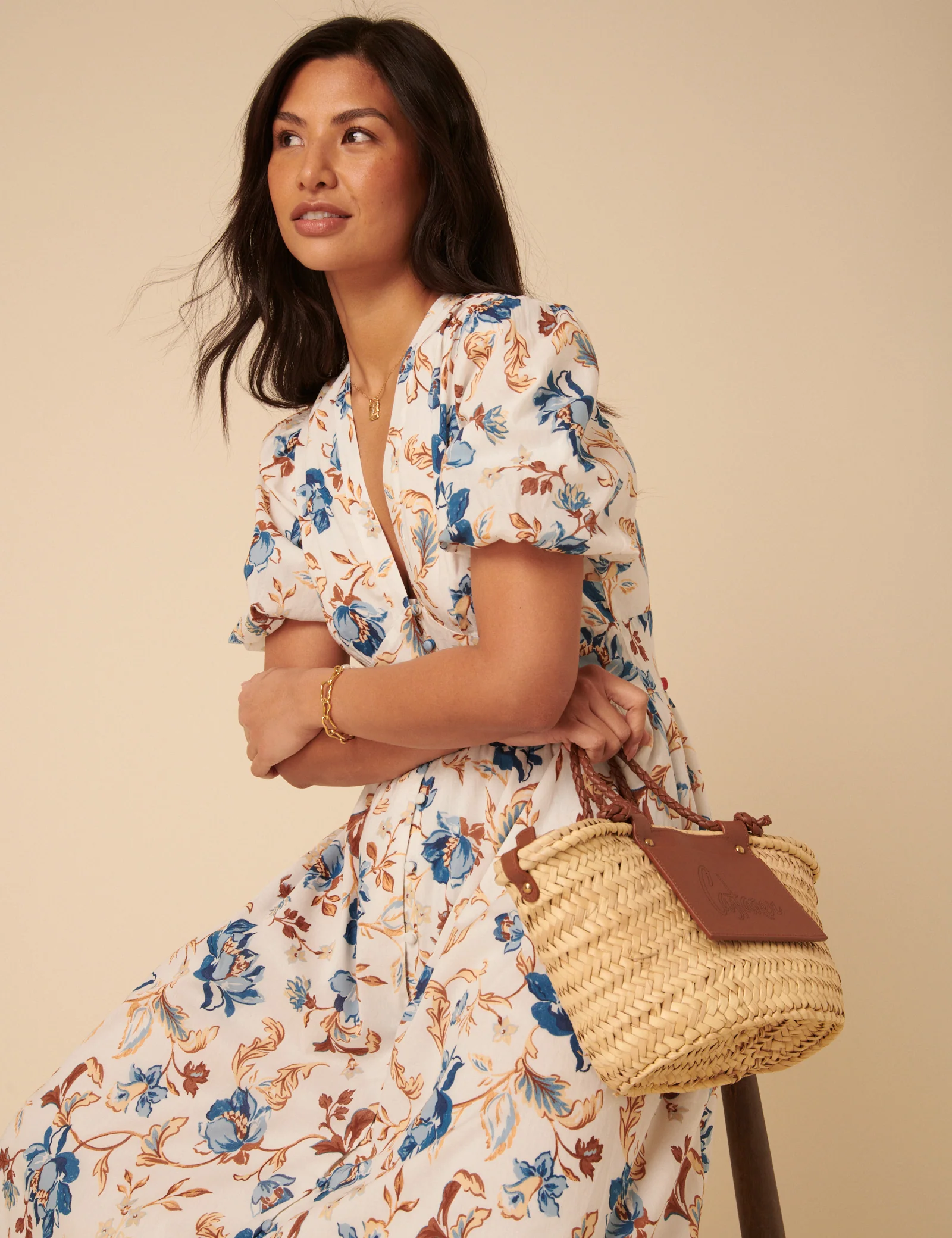 White Floral Starlight Midi Dress - Image 5