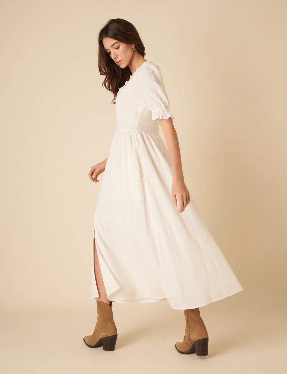 White Flossie Midi Dress - Image 3