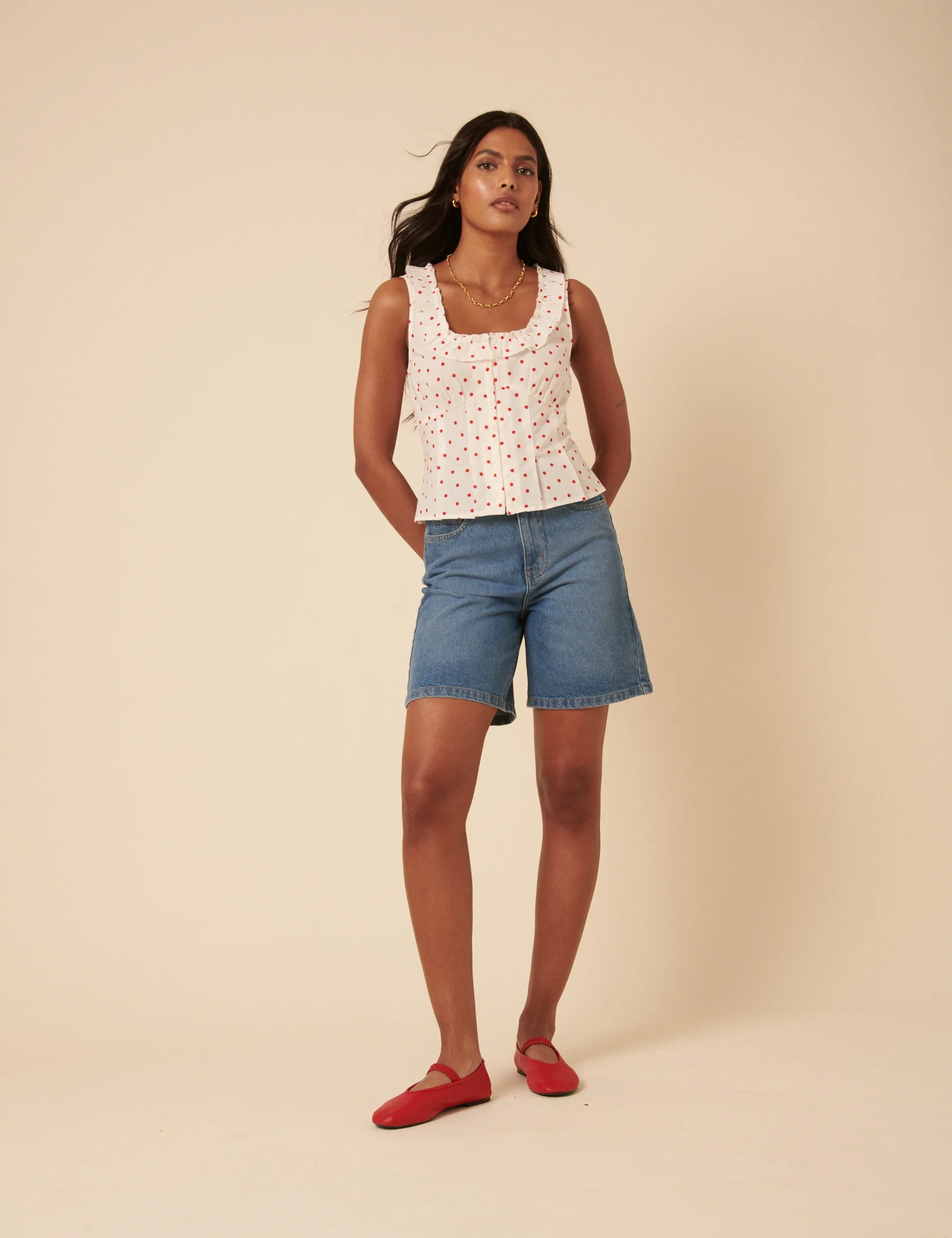 White Polka Dot Top - Image 2