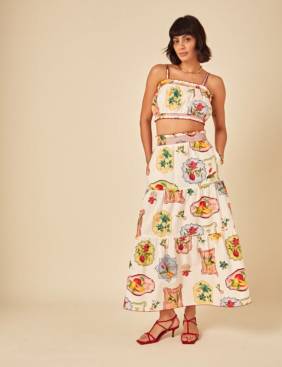White Printed Crop Top - Image 2