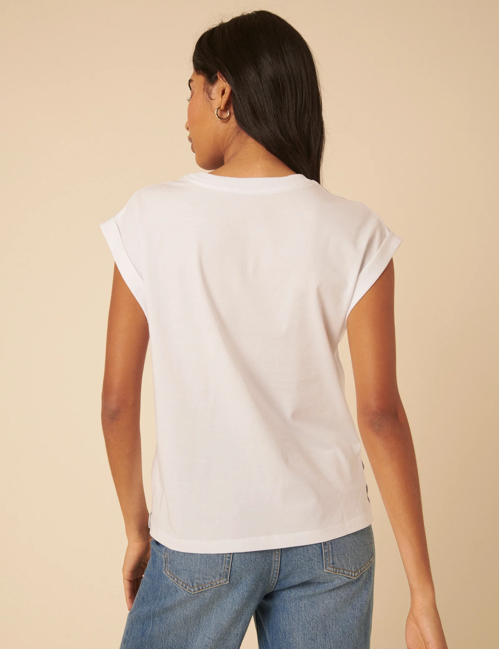 White Cap Sleeve T-Shirt - Image 4